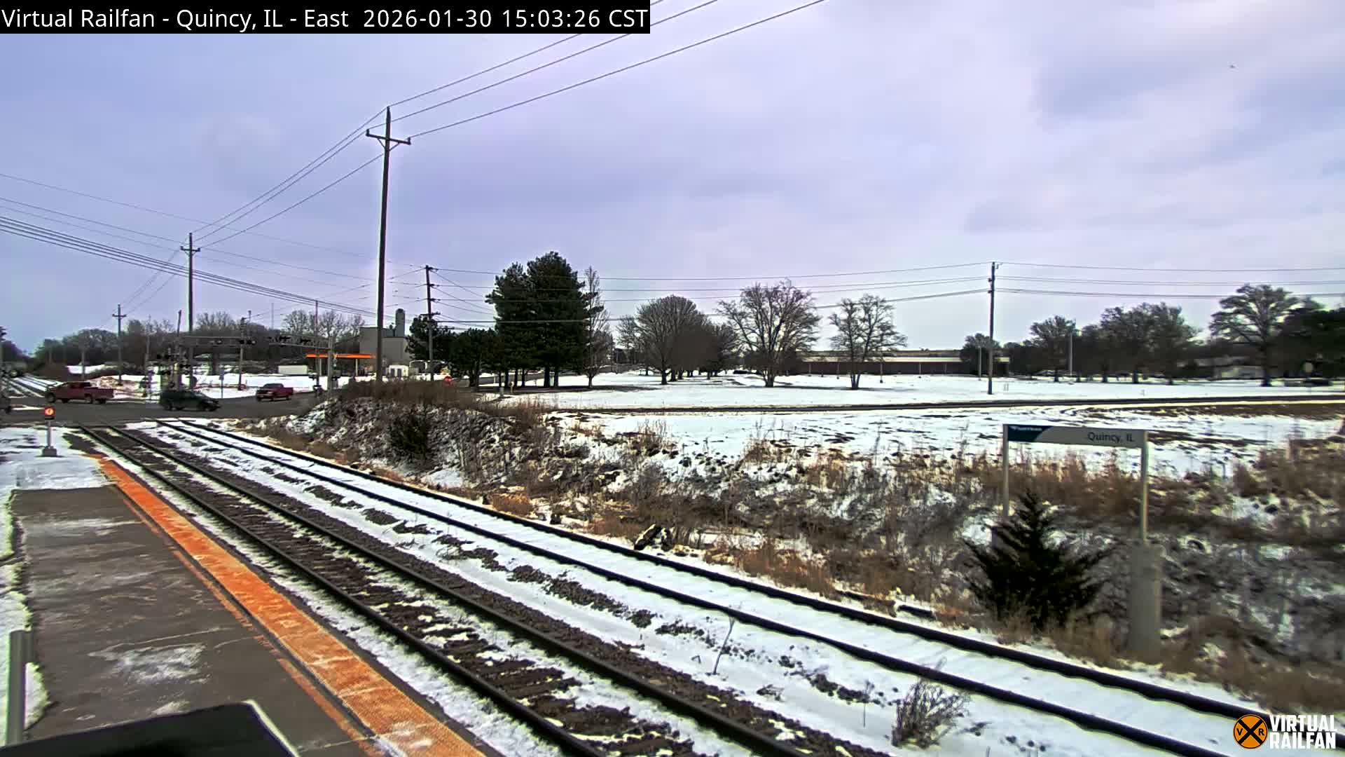 Quincy Amtrak Station & Railroad Crossing Live Cam - Quincy, Adams, Illinois, USA