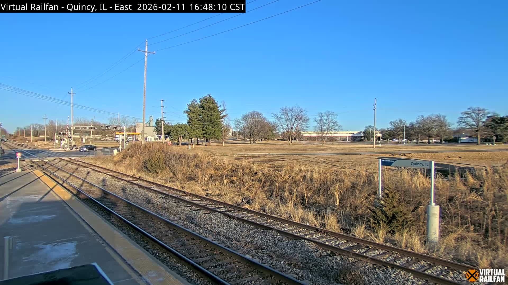 Quincy Amtrak Station & Railroad Crossing Live Cam - Quincy, Adams, Illinois, USA