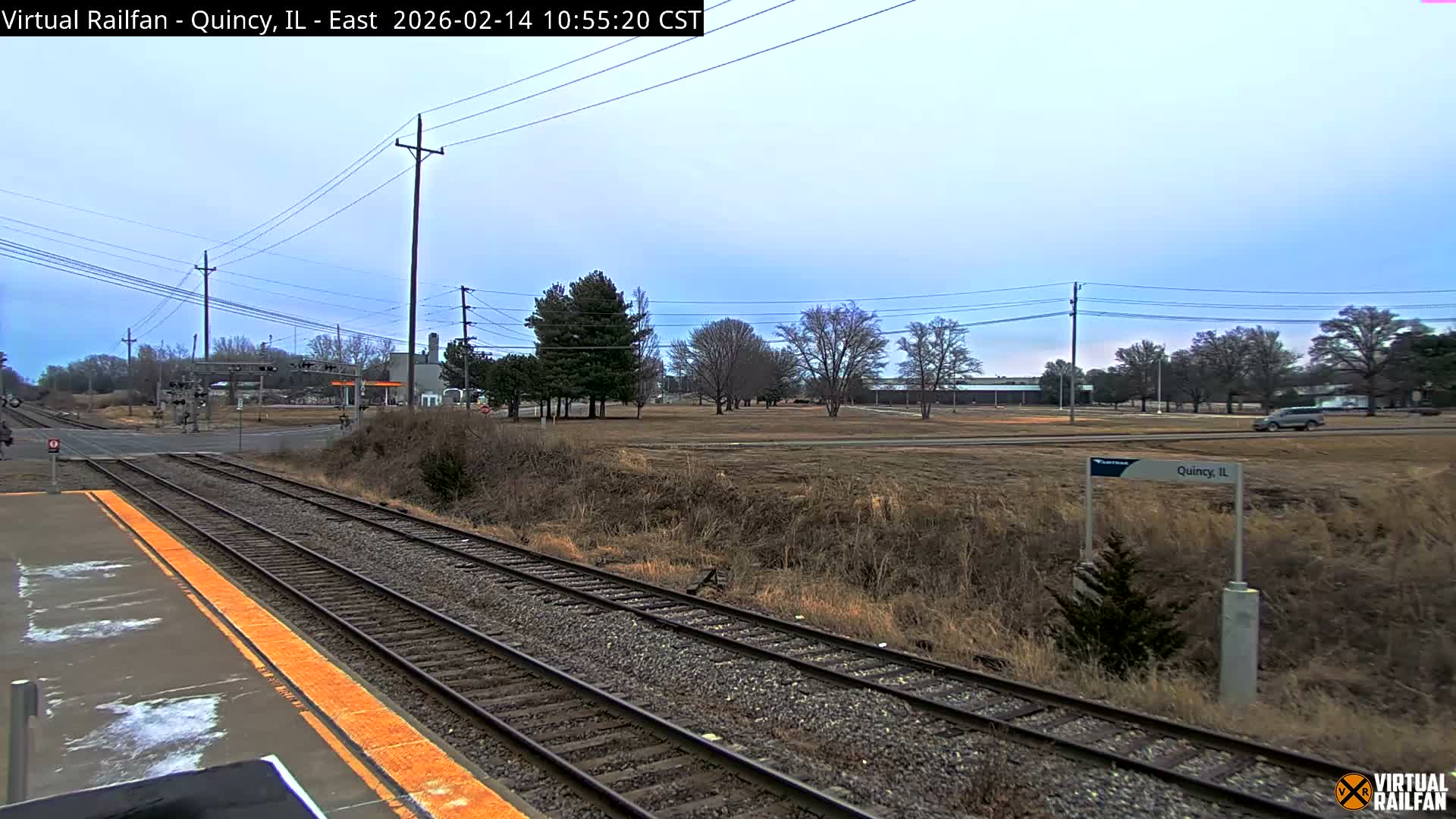 Quincy Amtrak Station & Railroad Crossing Live Cam - Quincy, Adams, Illinois, USA
