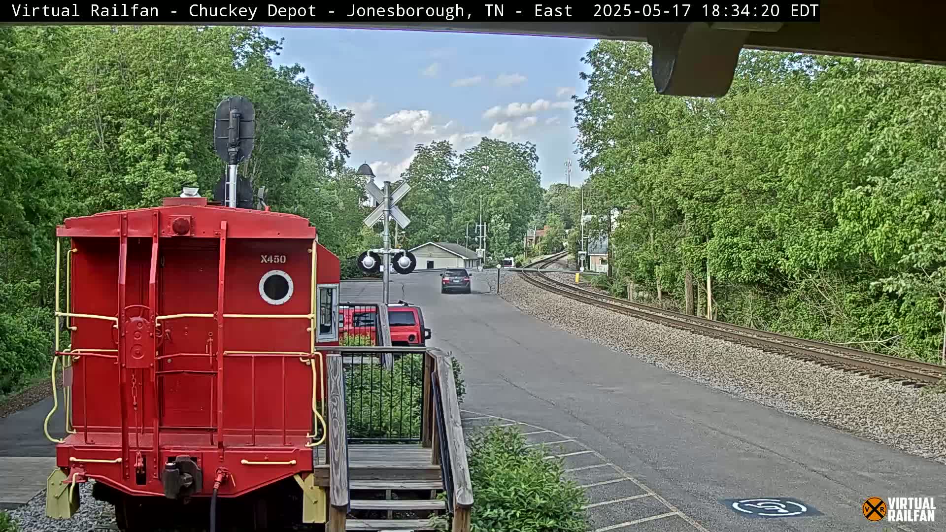 Jonesborough, Chuckey Railroad Depot Museum Railroad Crossing Live Cam - Jonesborough, Washington Tennessee, USA