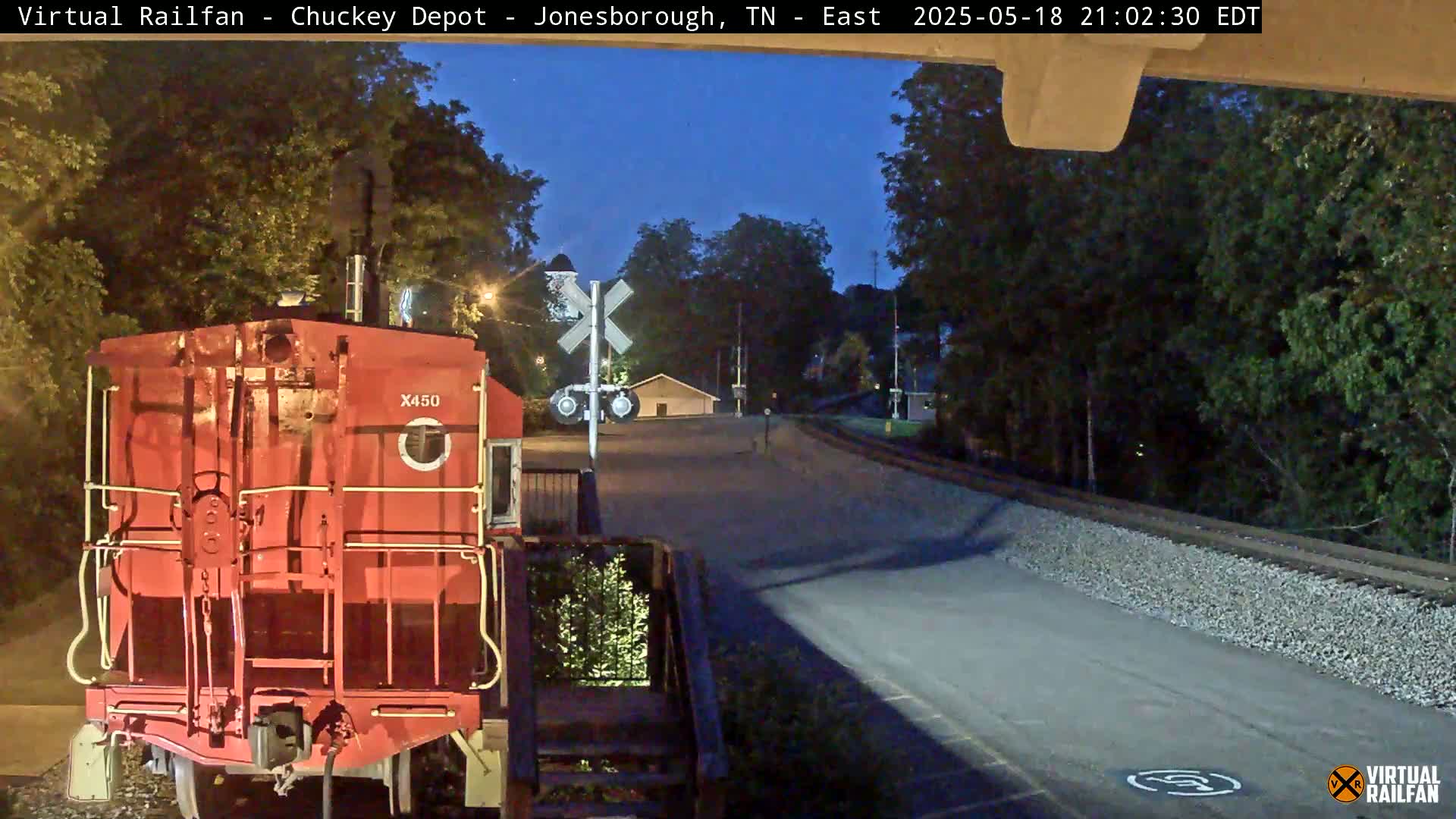 Jonesborough, Chuckey Railroad Depot Museum Railroad Crossing Live Cam - Jonesborough, Washington Tennessee, USA