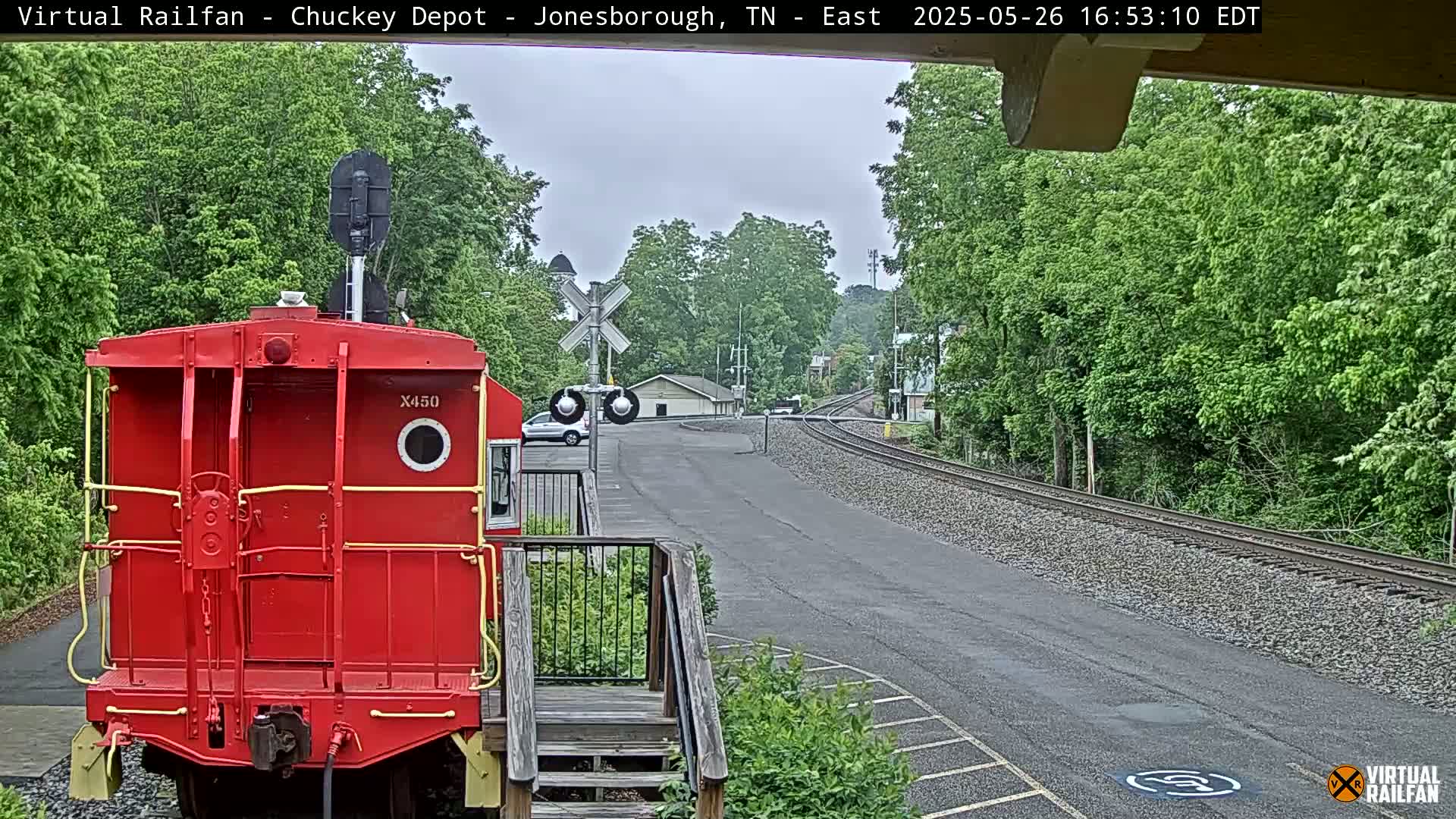 Jonesborough, Chuckey Railroad Depot Museum Railroad Crossing Live Cam - Jonesborough, Washington Tennessee, USA