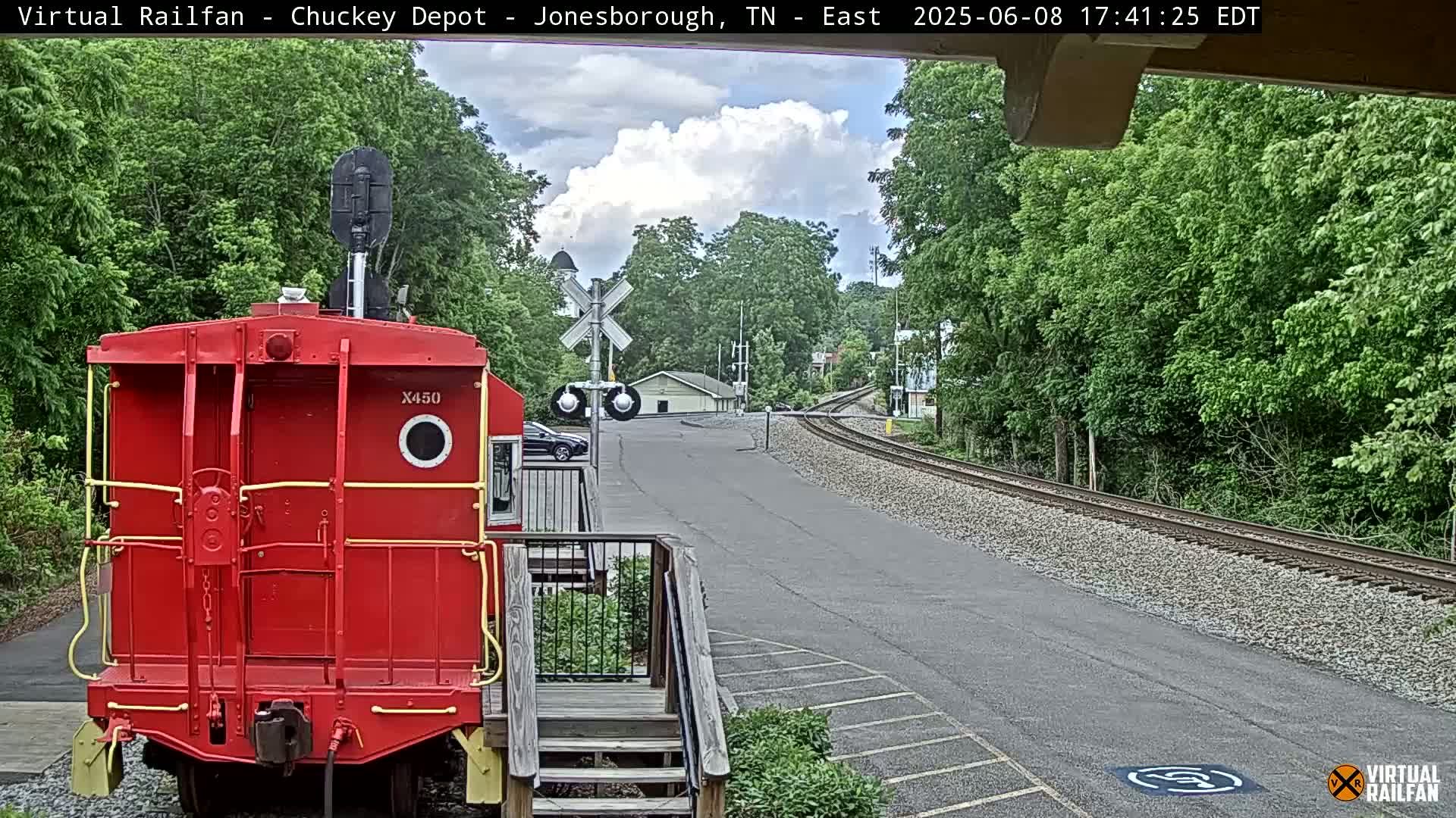 Jonesborough, Chuckey Railroad Depot Museum Railroad Crossing Live Cam - Jonesborough, Washington Tennessee, USA