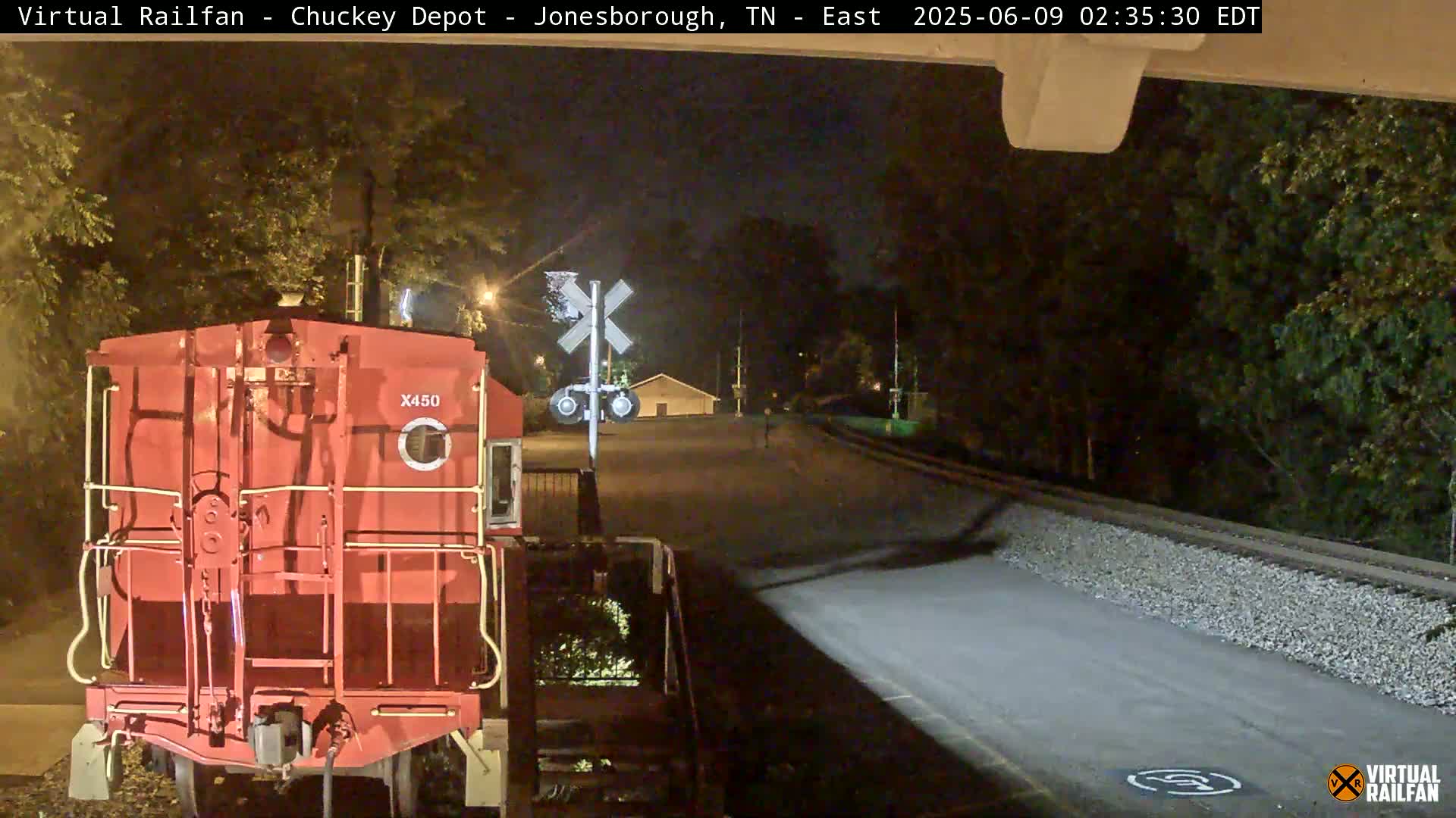 Jonesborough, Chuckey Railroad Depot Museum Railroad Crossing Live Cam - Jonesborough, Washington Tennessee, USA