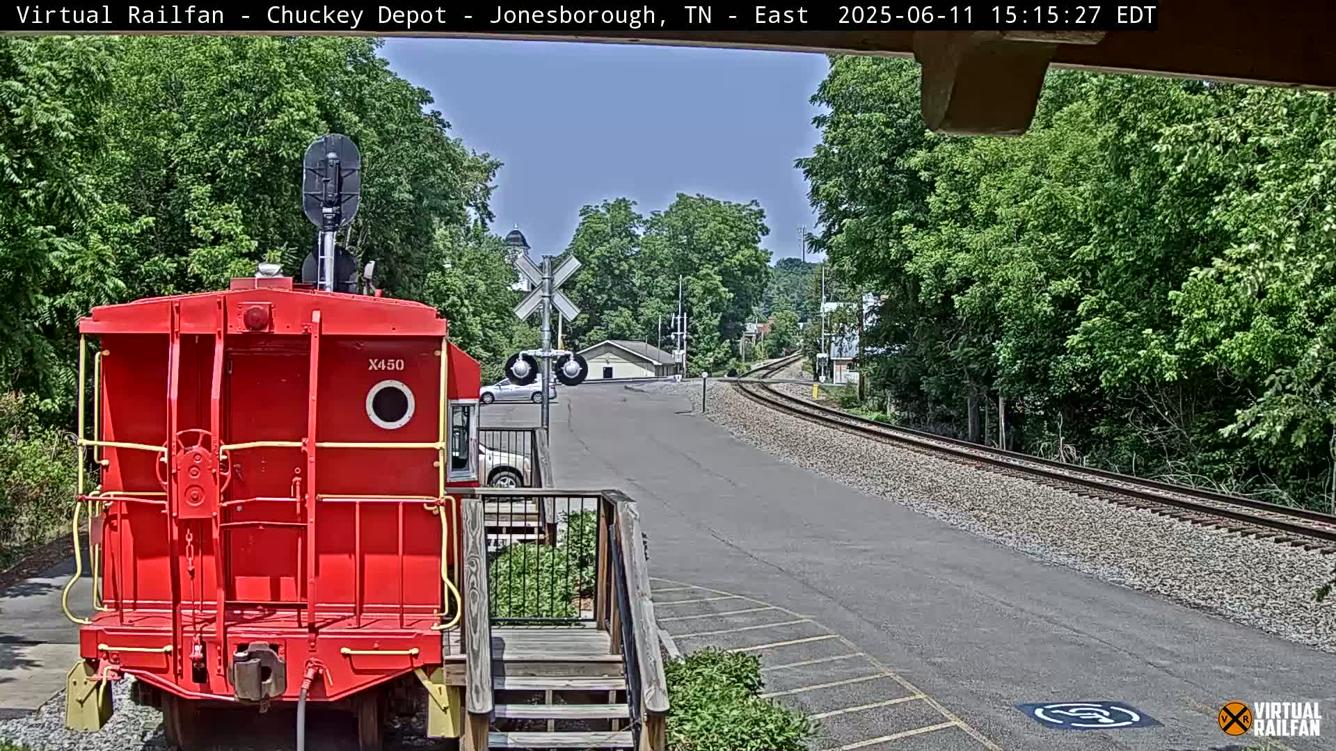 Jonesborough, Chuckey Railroad Depot Museum Railroad Crossing Live Cam - Jonesborough, Washington Tennessee, USA