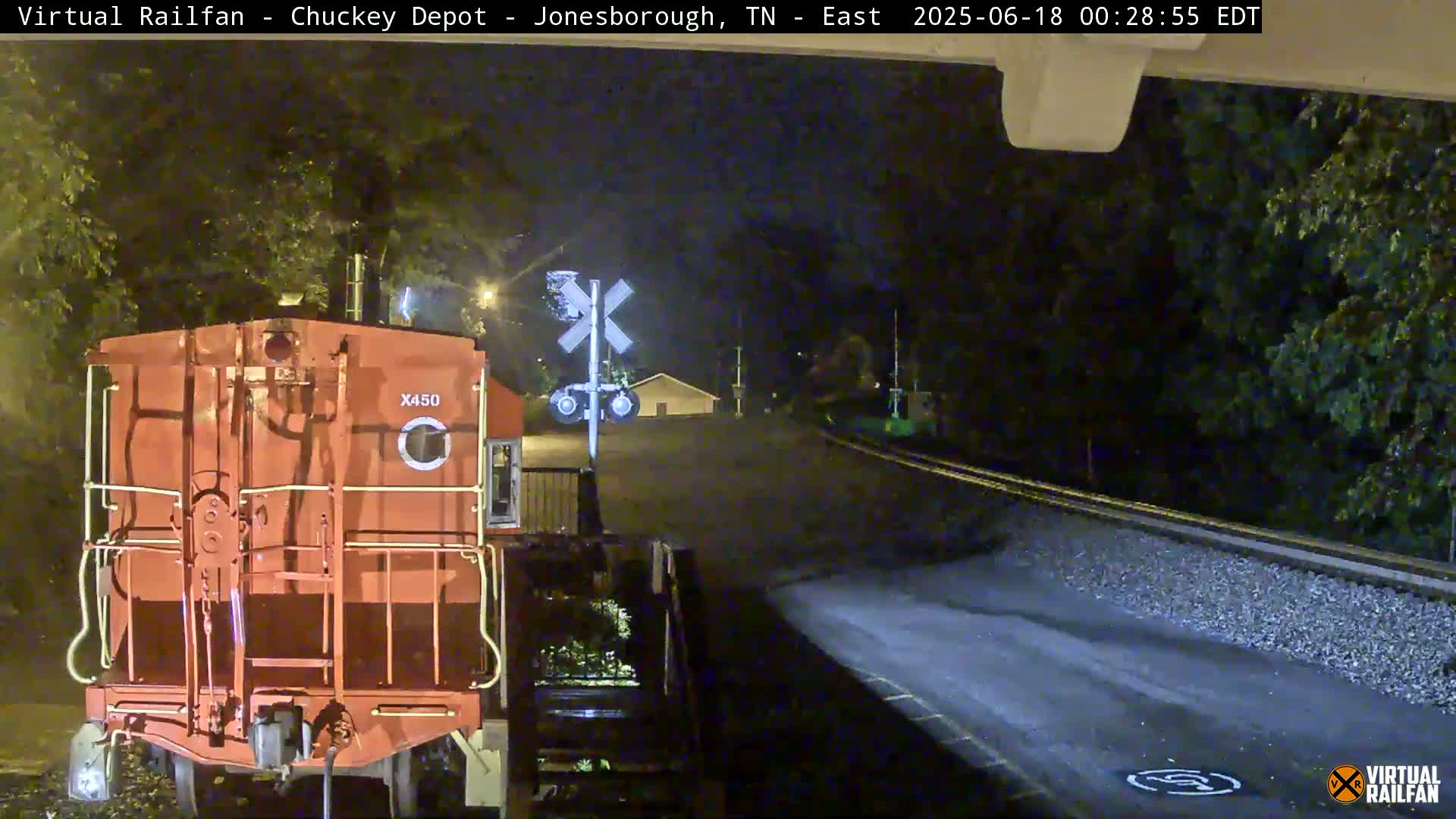 Jonesborough, Chuckey Railroad Depot Museum Railroad Crossing Live Cam - Jonesborough, Washington Tennessee, USA