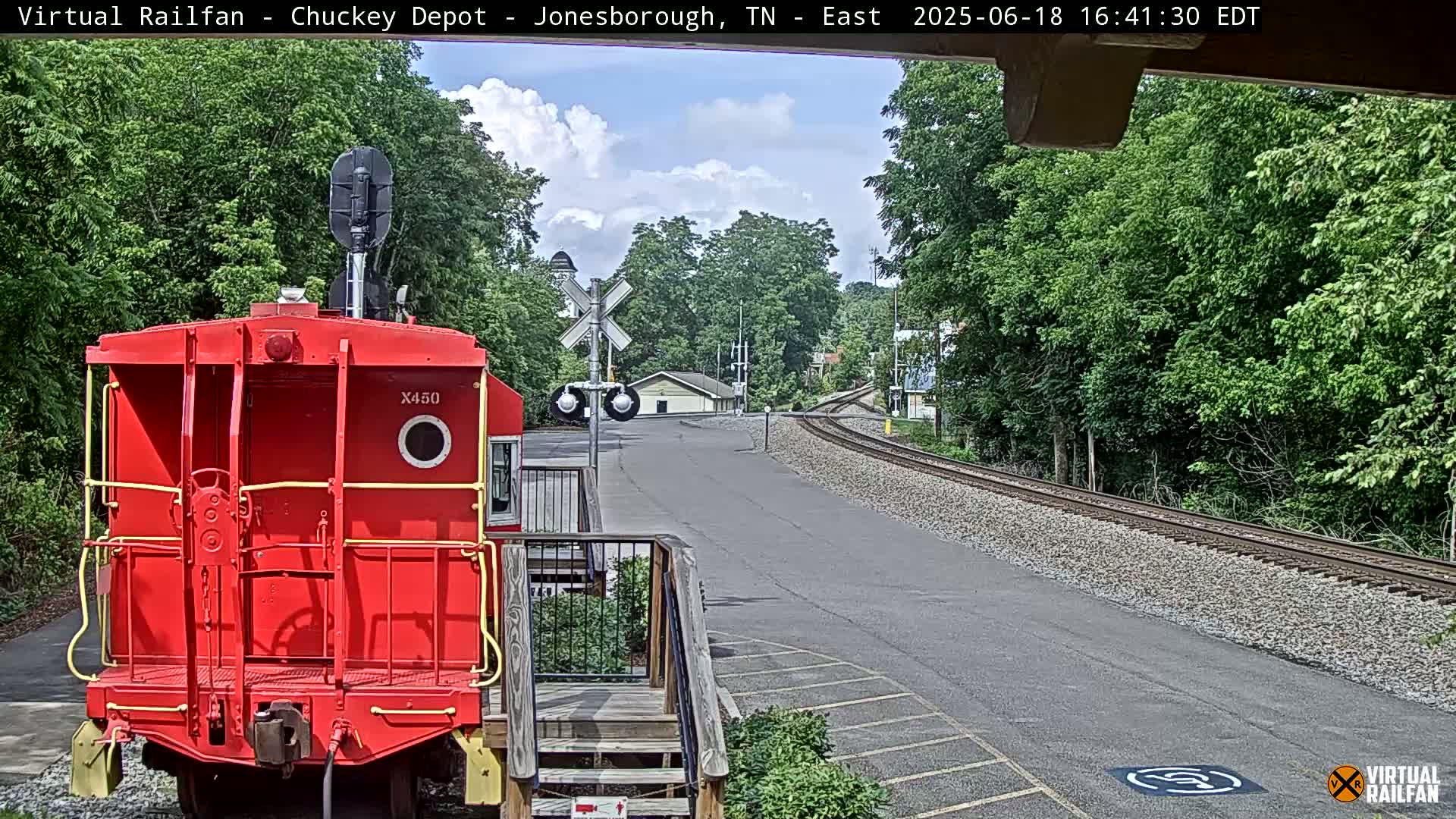 Jonesborough, Chuckey Railroad Depot Museum Railroad Crossing Live Cam - Jonesborough, Washington Tennessee, USA