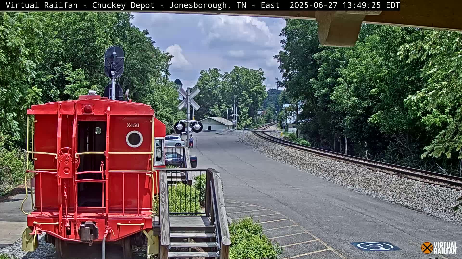 Jonesborough, Chuckey Railroad Depot Museum Railroad Crossing Live Cam - Jonesborough, Washington Tennessee, USA