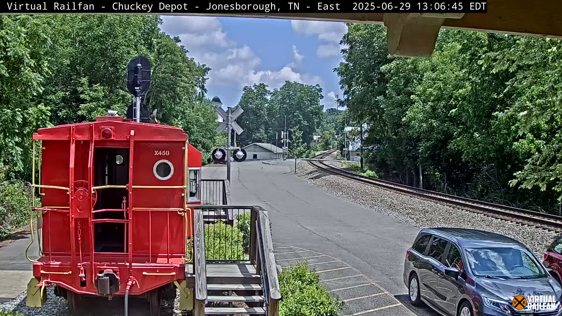 Jonesborough, Chuckey Railroad Depot Museum Railroad Crossing Live Cam - Jonesborough, Washington Tennessee, USA