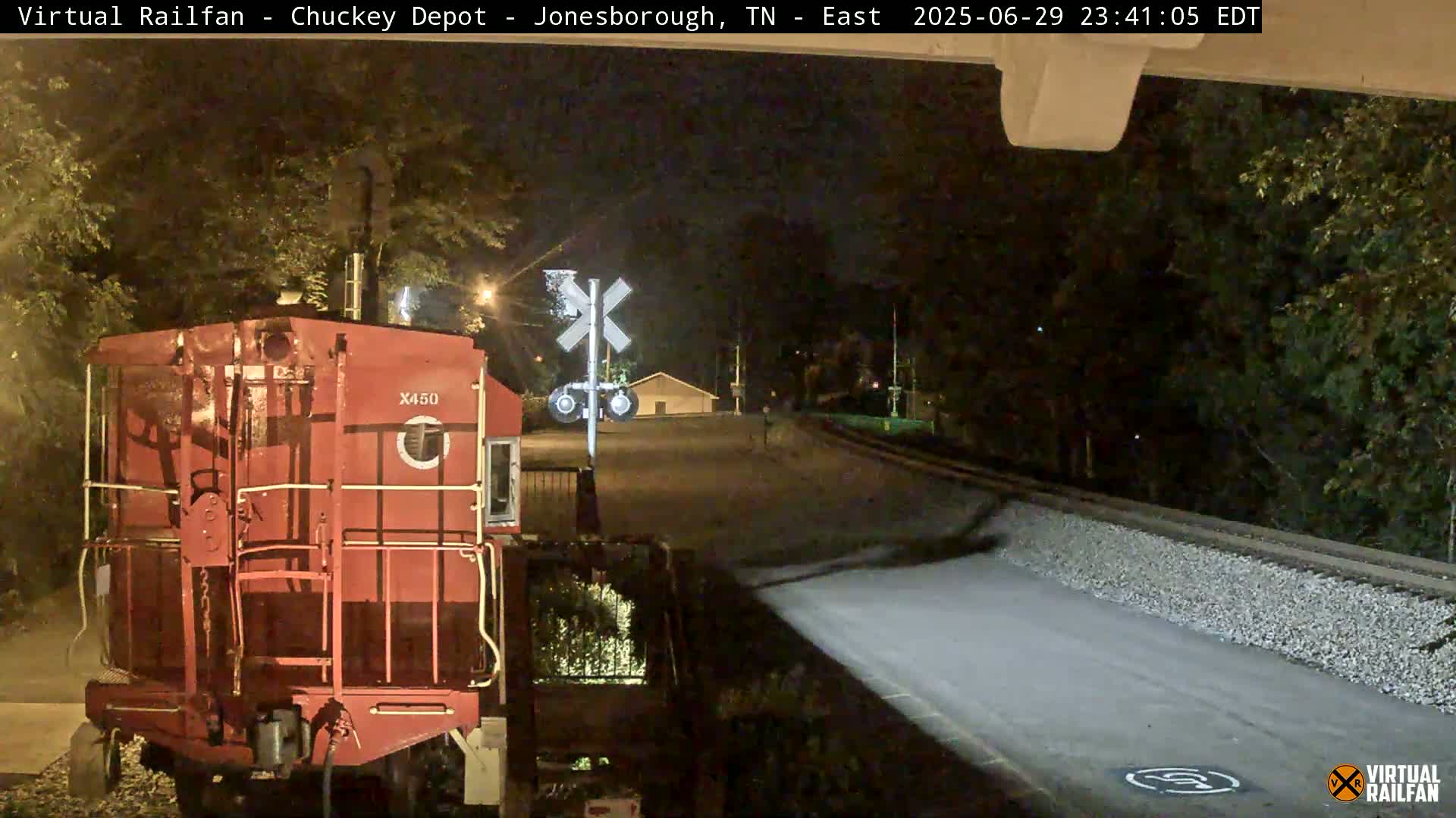 Jonesborough, Chuckey Railroad Depot Museum Railroad Crossing Live Cam - Jonesborough, Washington Tennessee, USA