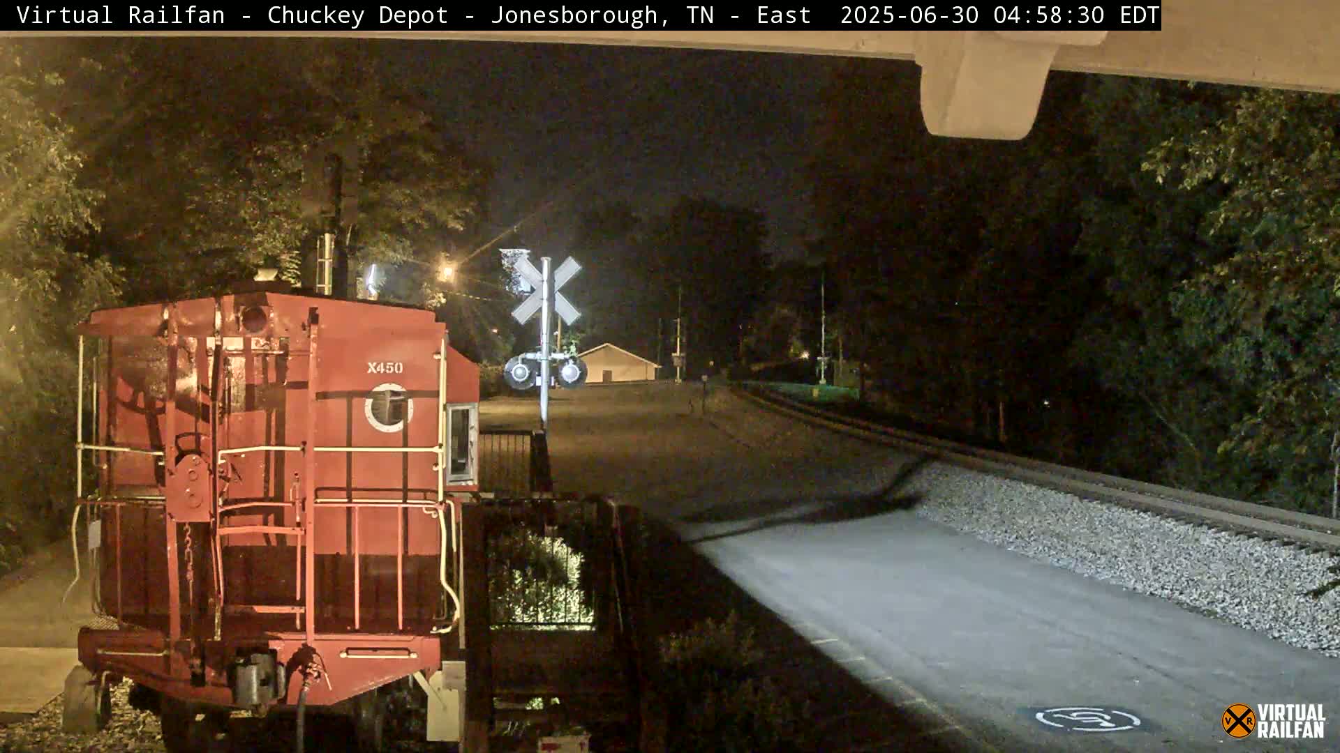Jonesborough, Chuckey Railroad Depot Museum Railroad Crossing Live Cam - Jonesborough, Washington Tennessee, USA