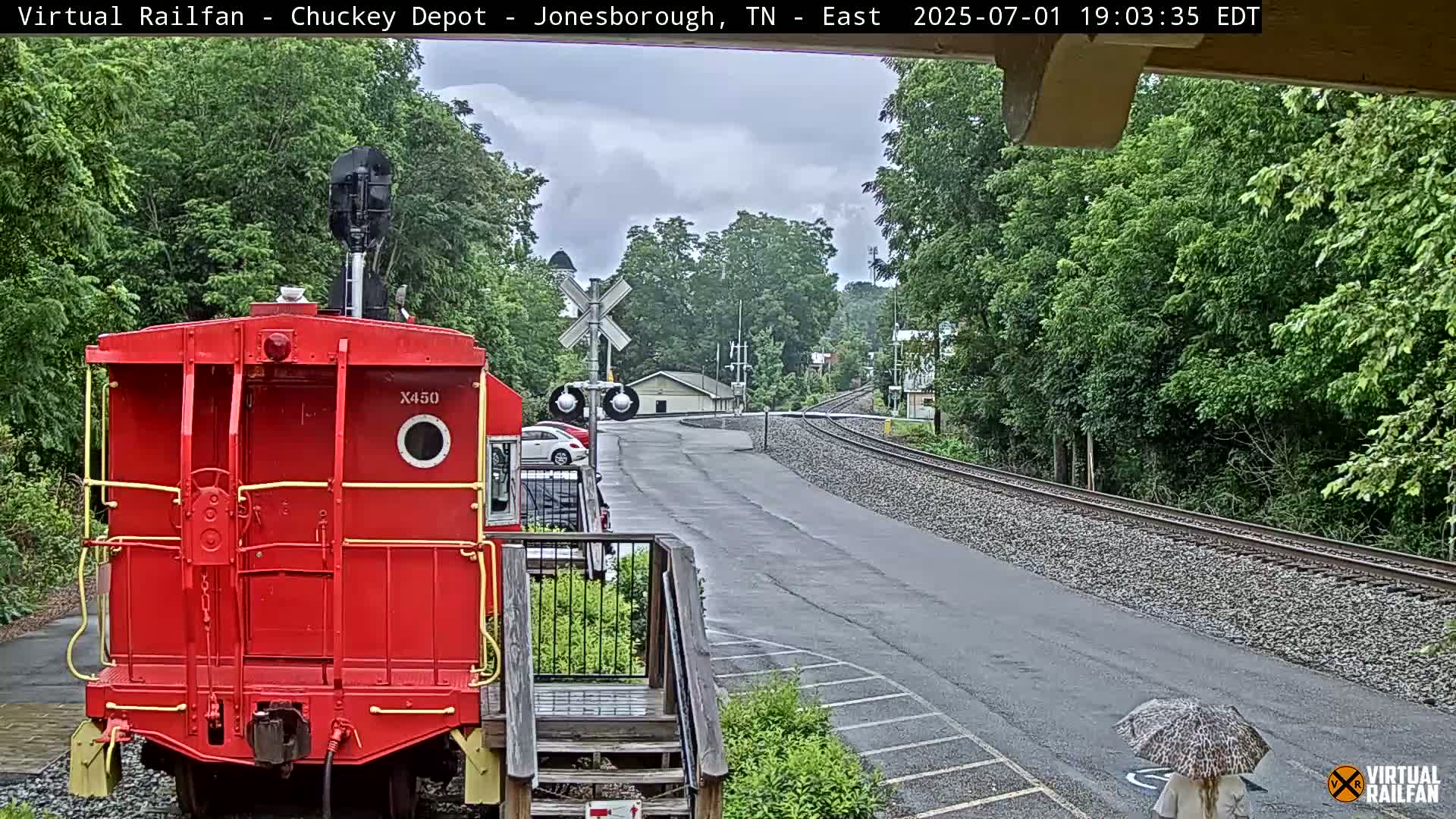 Jonesborough, Chuckey Railroad Depot Museum Railroad Crossing Live Cam - Jonesborough, Washington Tennessee, USA