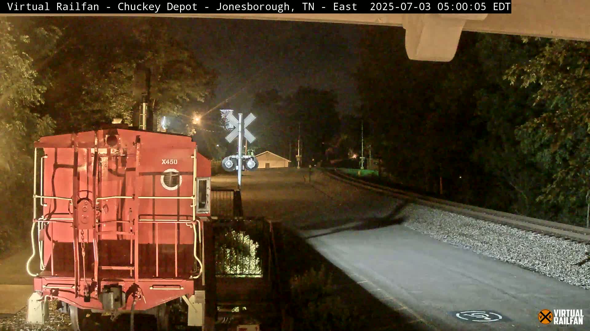 Jonesborough, Chuckey Railroad Depot Museum Railroad Crossing Live Cam - Jonesborough, Washington Tennessee, USA