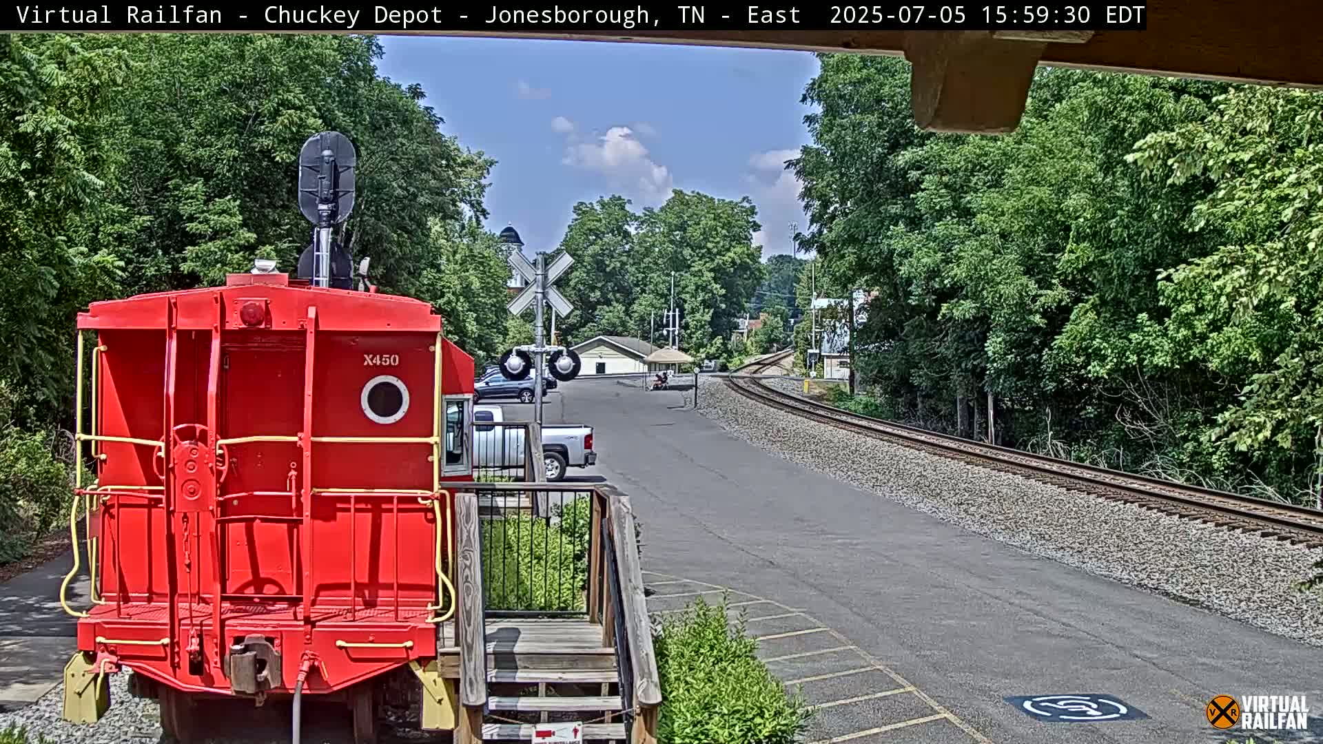 Jonesborough, Chuckey Railroad Depot Museum Railroad Crossing Live Cam - Jonesborough, Washington Tennessee, USA
