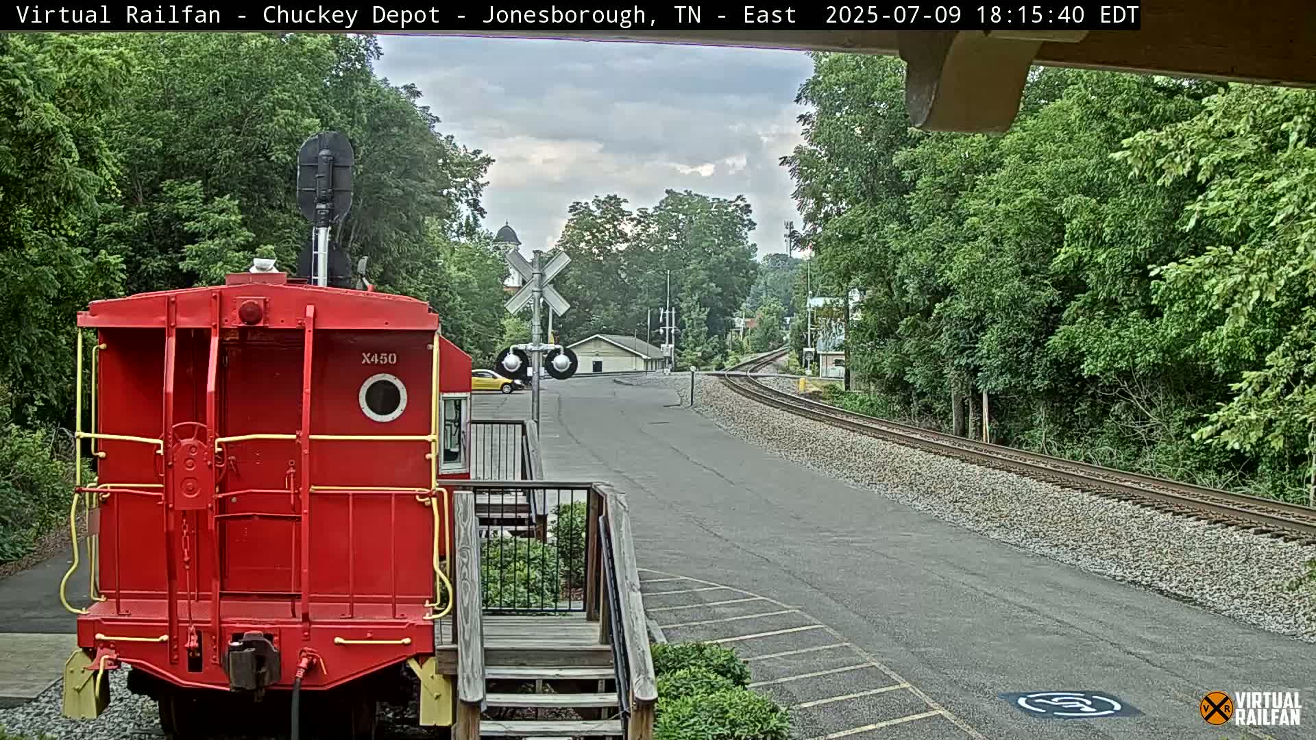 Jonesborough, Chuckey Railroad Depot Museum Railroad Crossing Live Cam - Jonesborough, Washington Tennessee, USA