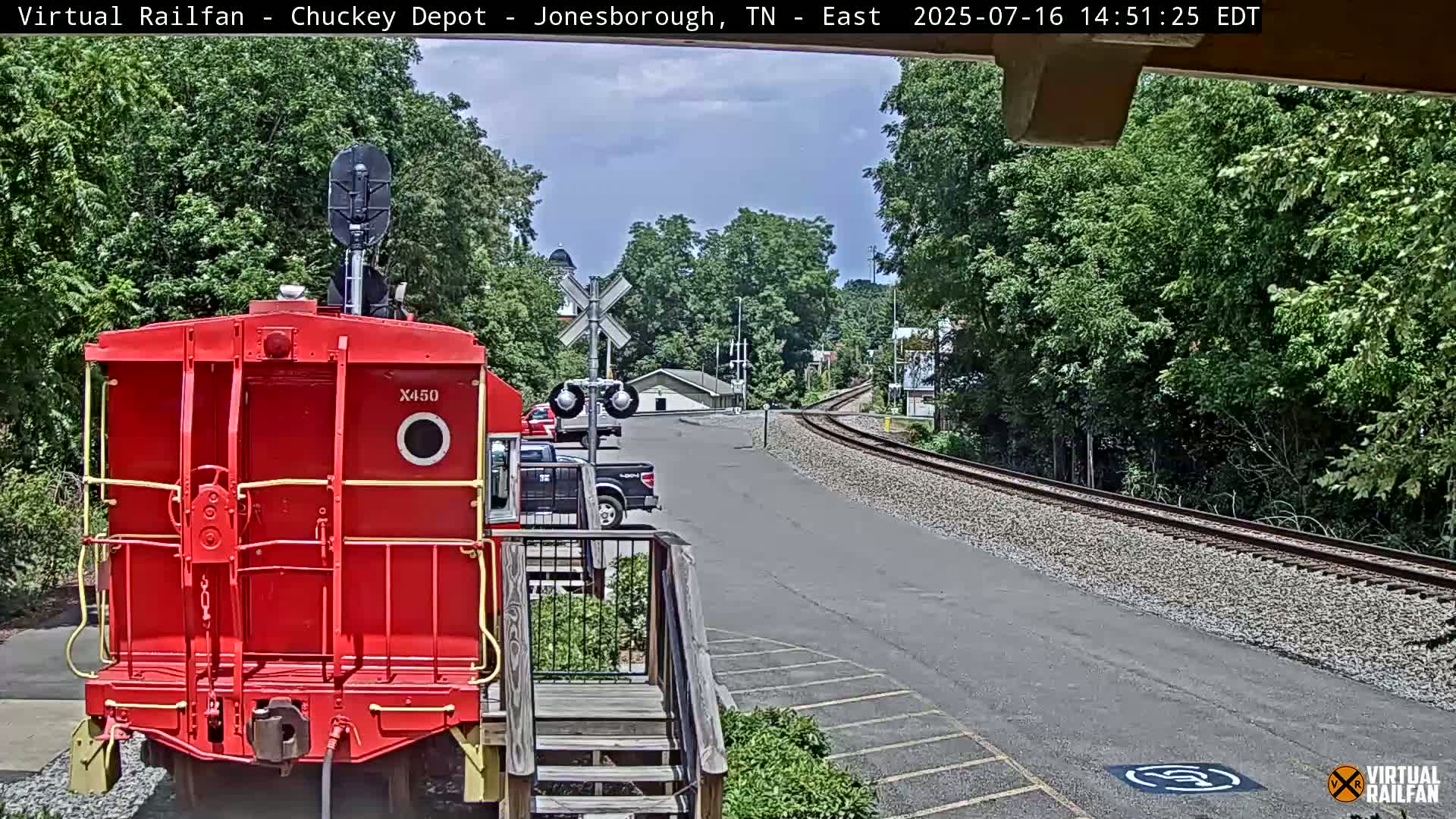 Jonesborough, Chuckey Railroad Depot Museum Railroad Crossing Live Cam - Jonesborough, Washington Tennessee, USA