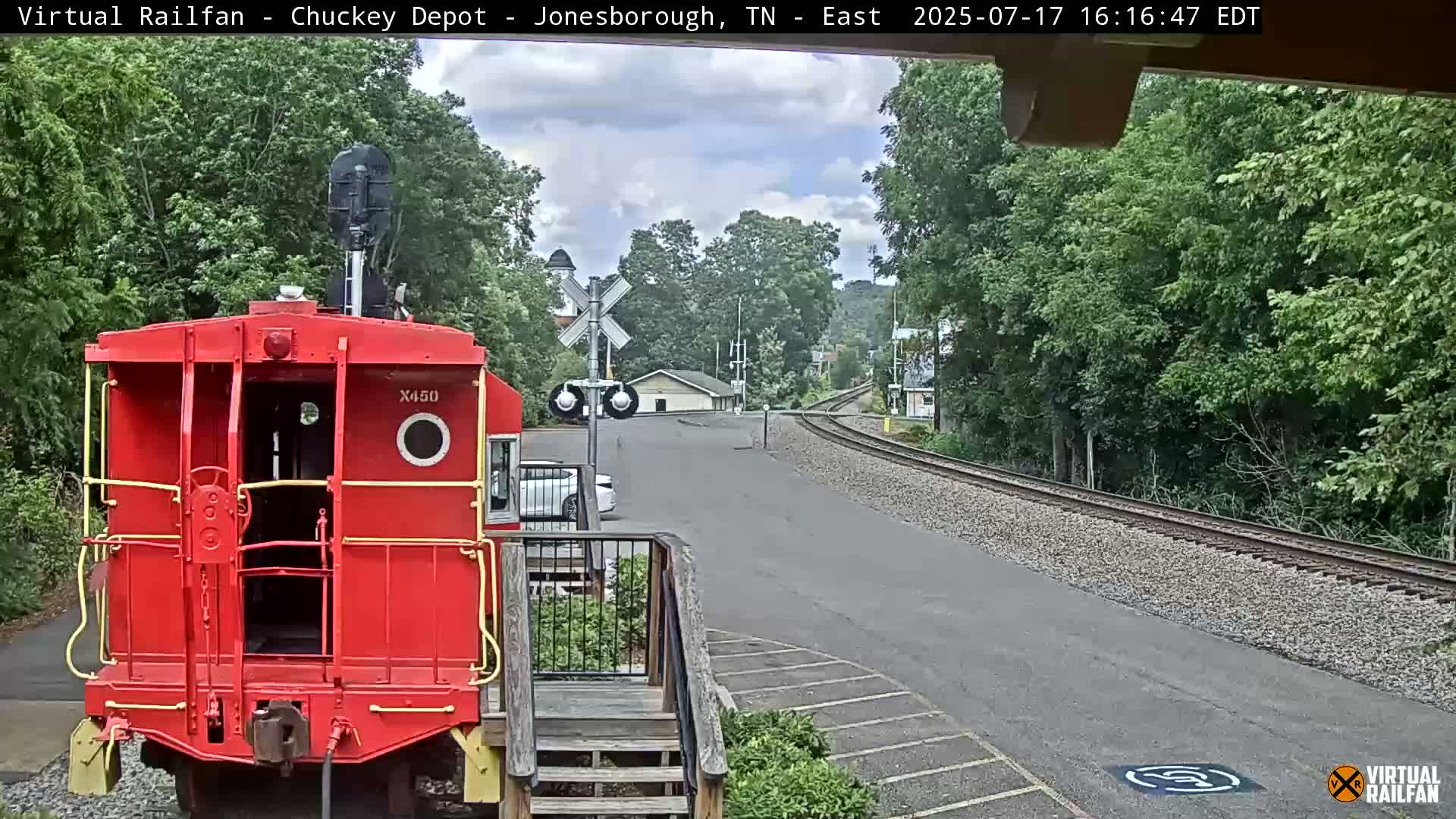 Jonesborough, Chuckey Railroad Depot Museum Railroad Crossing Live Cam - Jonesborough, Washington Tennessee, USA