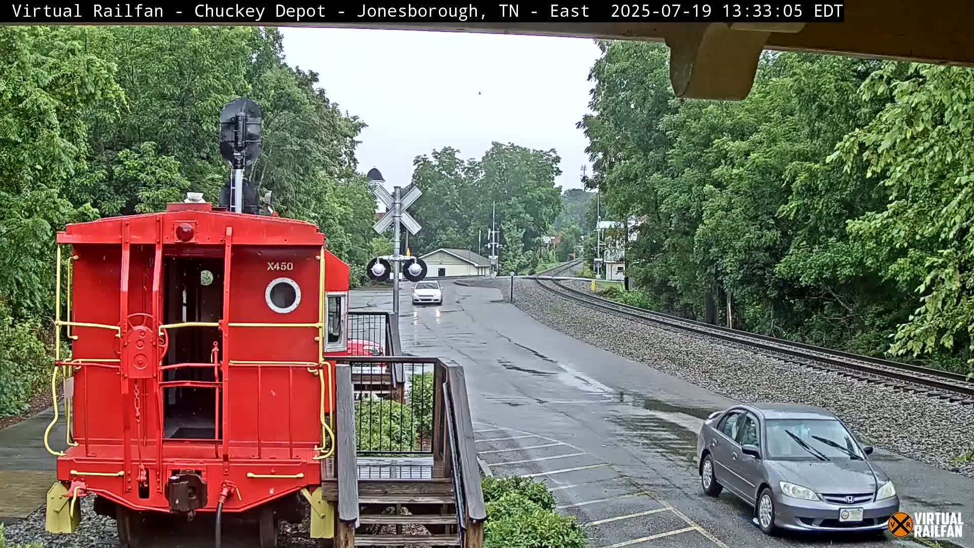 Jonesborough, Chuckey Railroad Depot Museum Railroad Crossing Live Cam - Jonesborough, Washington Tennessee, USA