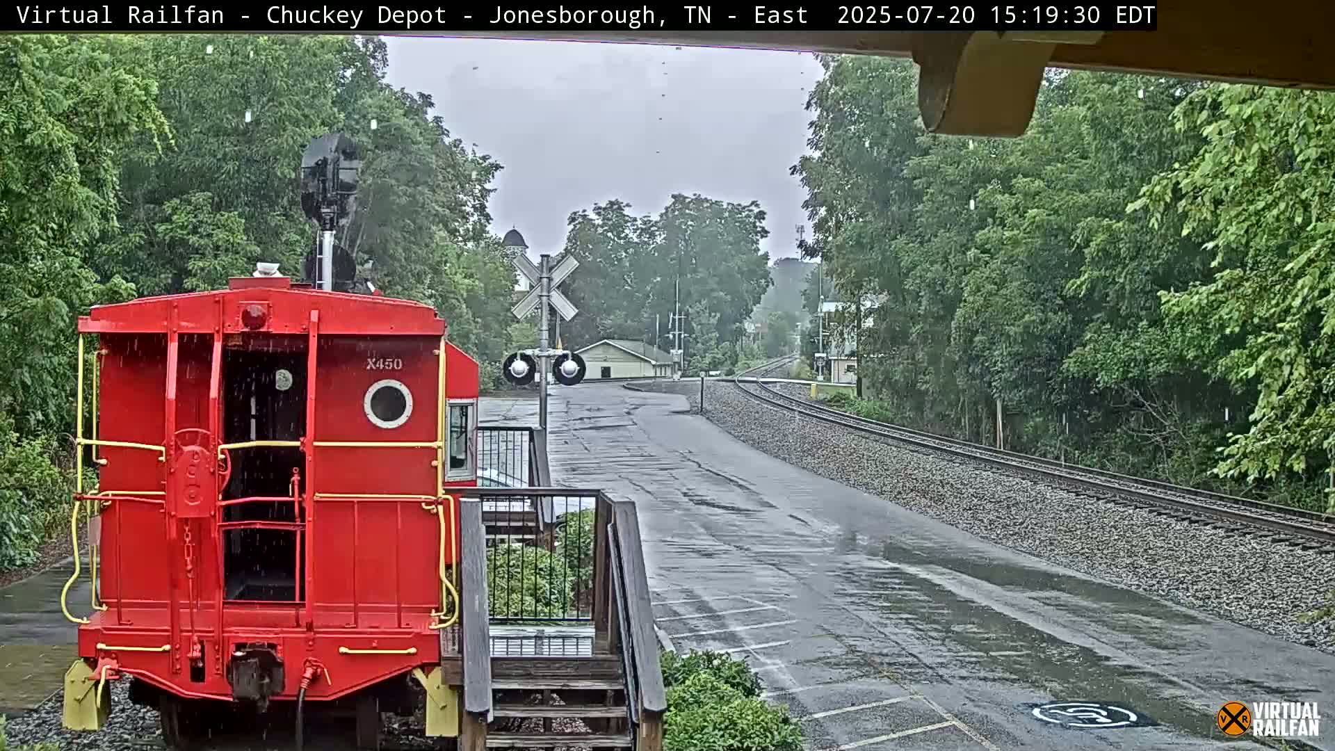 Jonesborough, Chuckey Railroad Depot Museum Railroad Crossing Live Cam - Jonesborough, Washington Tennessee, USA