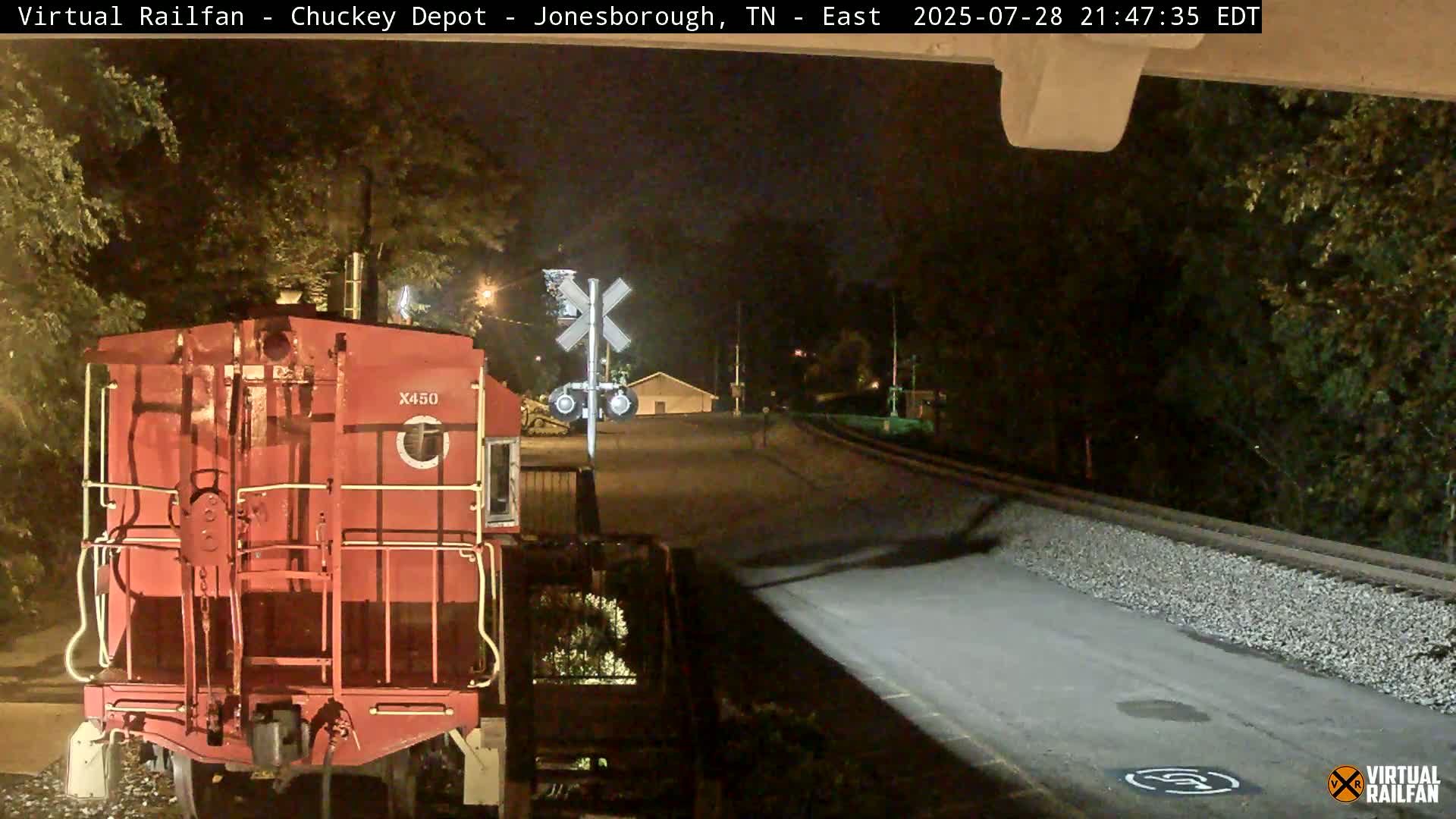 Jonesborough, Chuckey Railroad Depot Museum Railroad Crossing Live Cam - Jonesborough, Washington Tennessee, USA