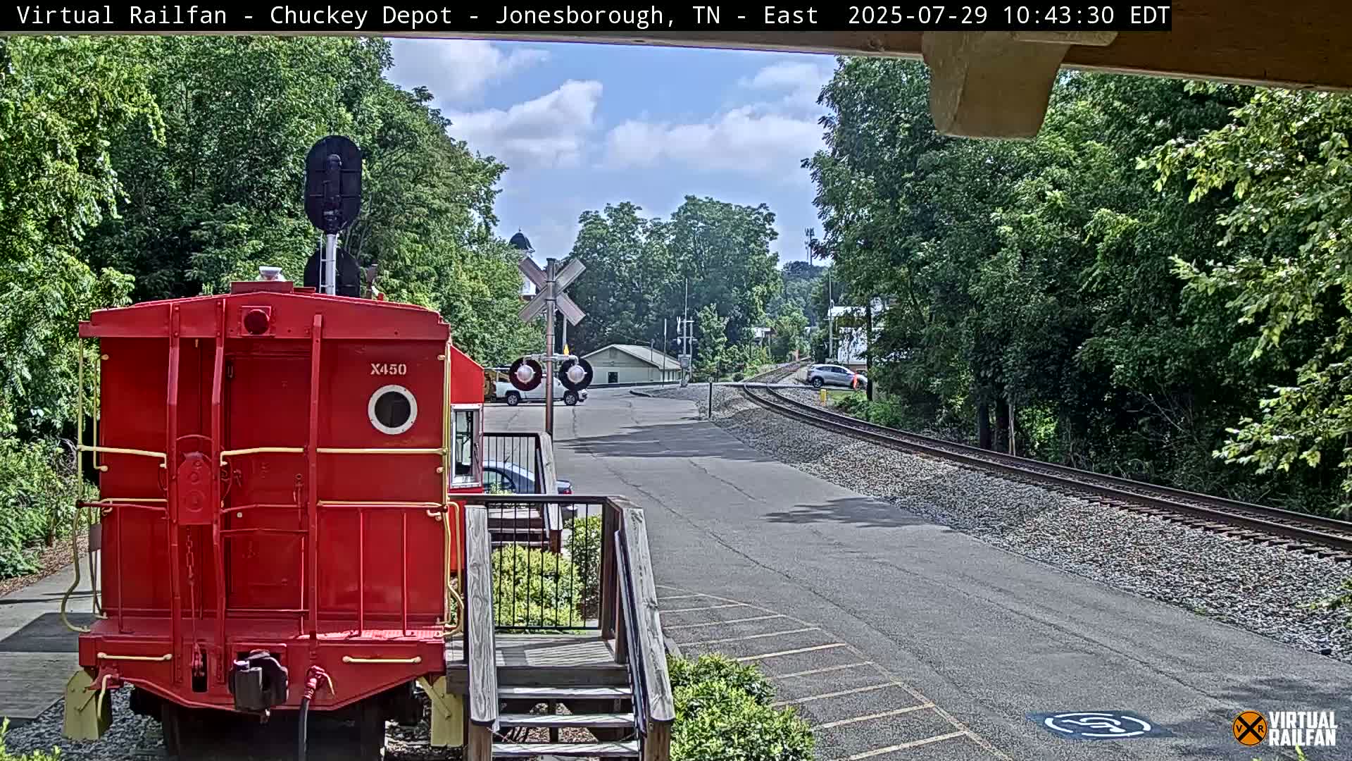 Jonesborough, Chuckey Railroad Depot Museum Railroad Crossing Live Cam - Jonesborough, Washington Tennessee, USA