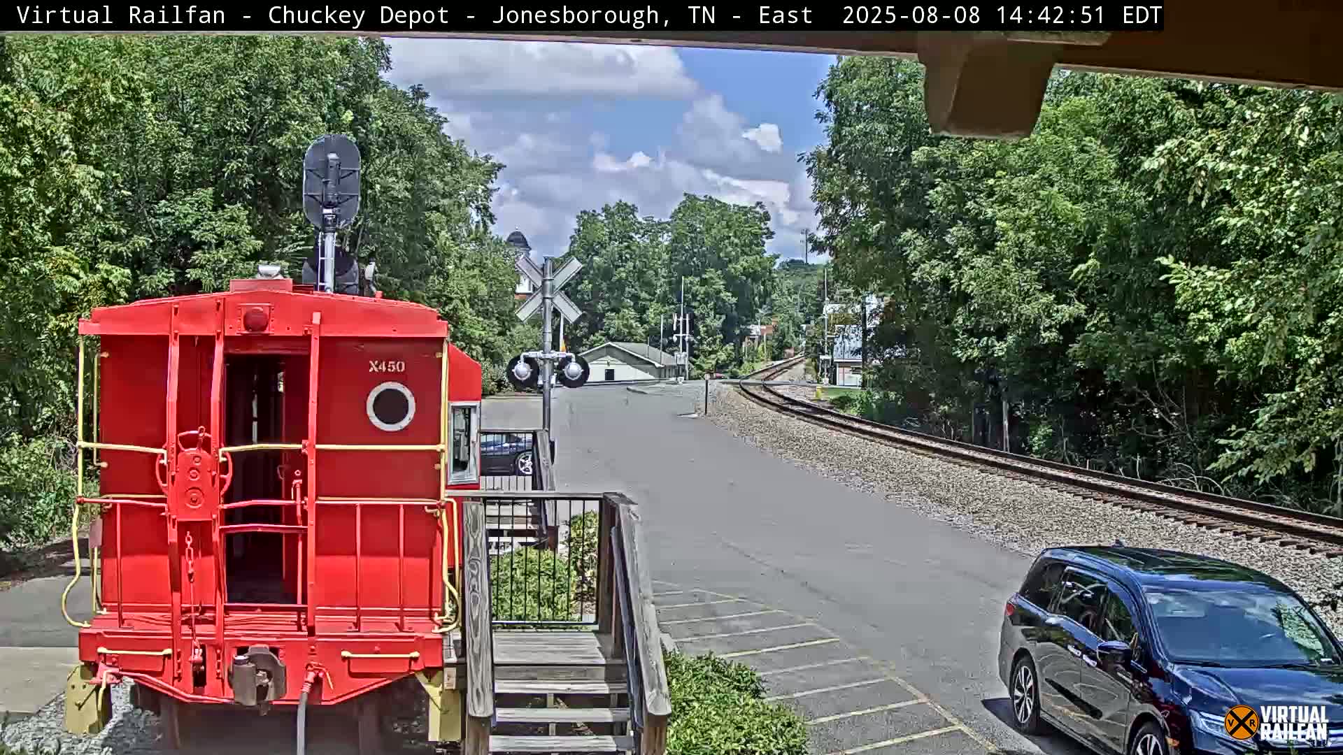 Jonesborough, Chuckey Railroad Depot Museum Railroad Crossing Live Cam - Jonesborough, Washington Tennessee, USA