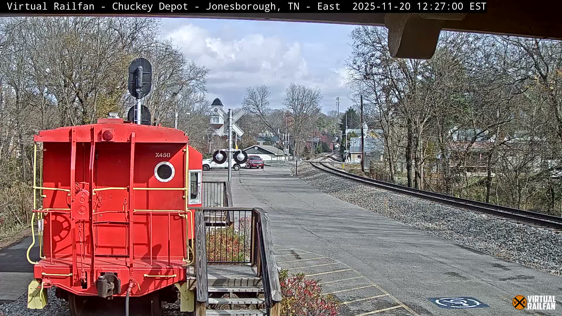 Jonesborough, Chuckey Railroad Depot Museum Railroad Crossing Live Cam - Jonesborough, Washington Tennessee, USA