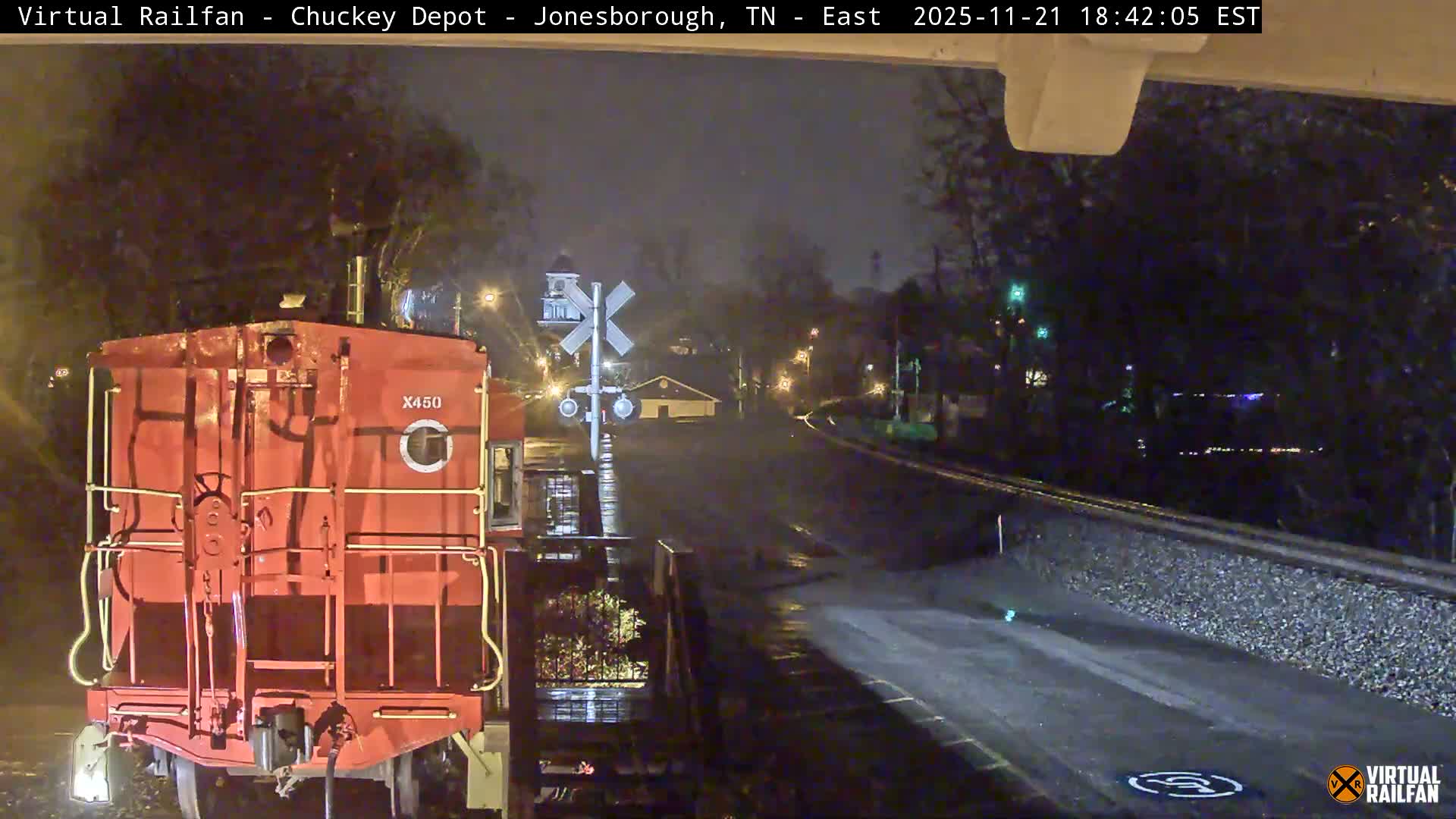Jonesborough, Chuckey Railroad Depot Museum Railroad Crossing Live Cam - Jonesborough, Washington Tennessee, USA