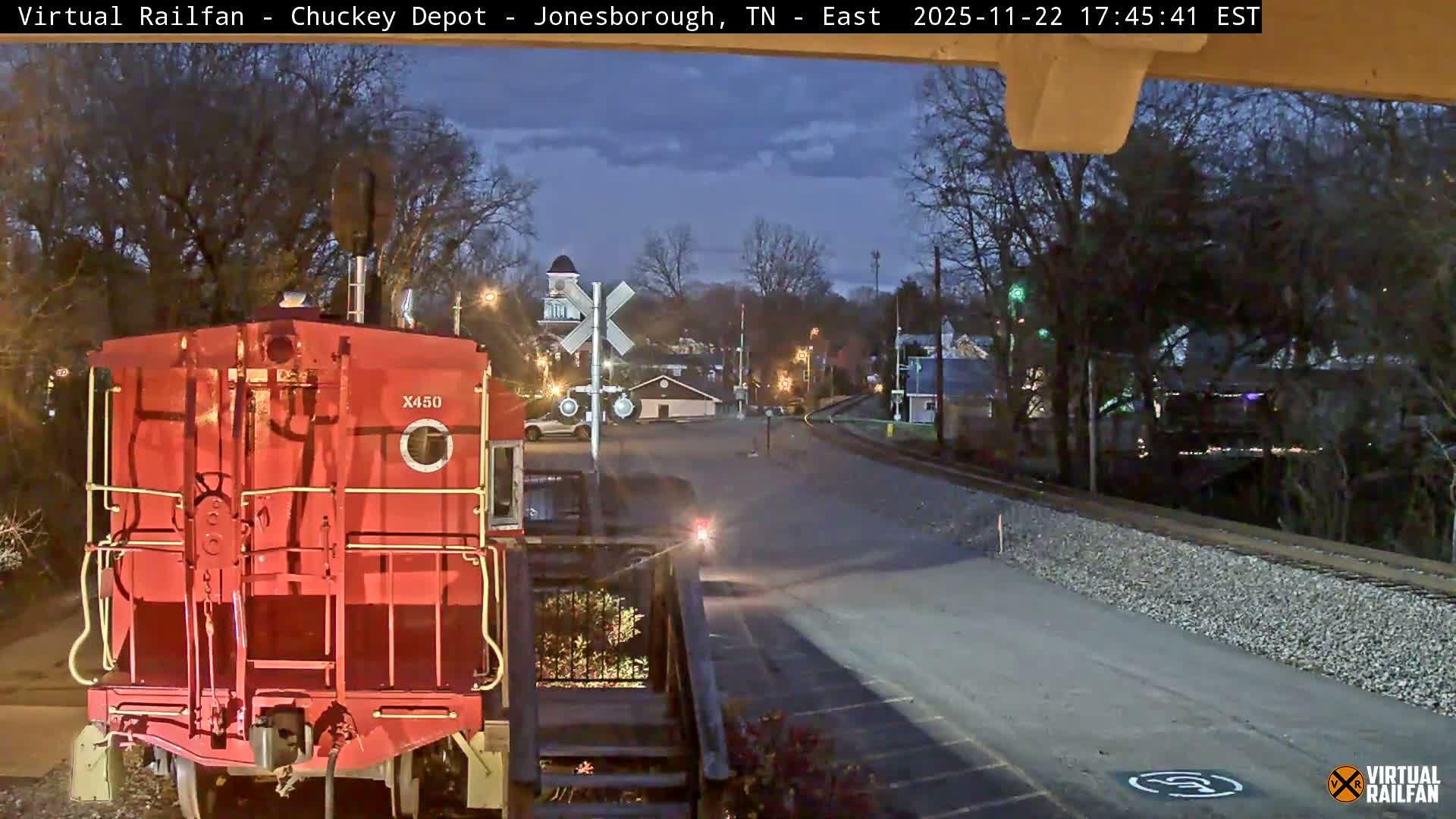 Jonesborough, Chuckey Railroad Depot Museum Railroad Crossing Live Cam - Jonesborough, Washington Tennessee, USA