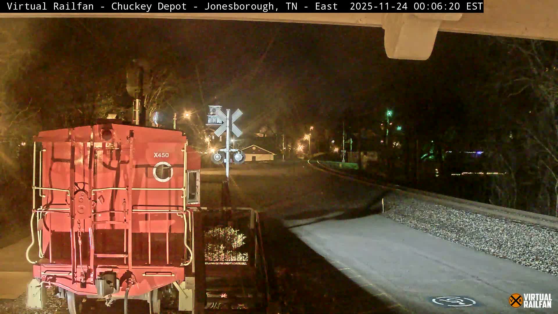 Jonesborough, Chuckey Railroad Depot Museum Railroad Crossing Live Cam - Jonesborough, Washington Tennessee, USA