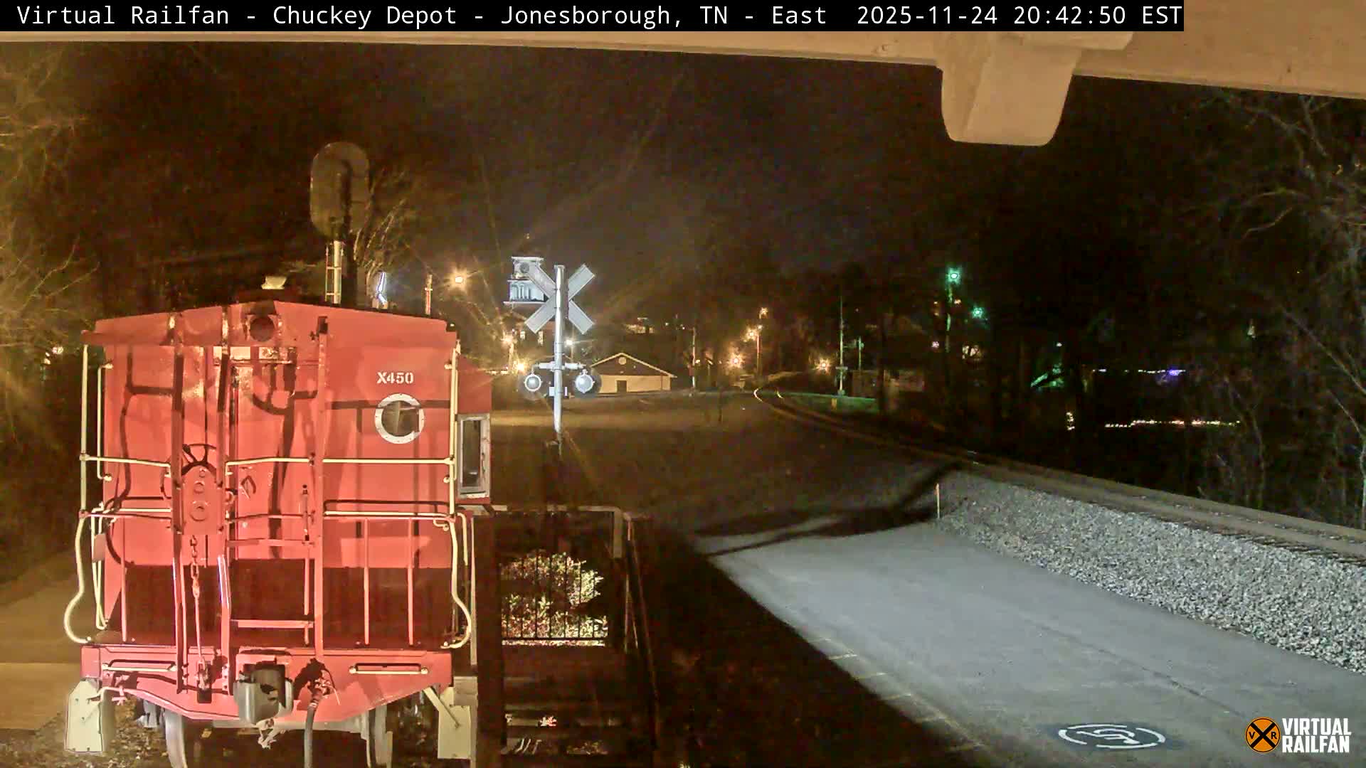 Jonesborough, Chuckey Railroad Depot Museum Railroad Crossing Live Cam - Jonesborough, Washington Tennessee, USA