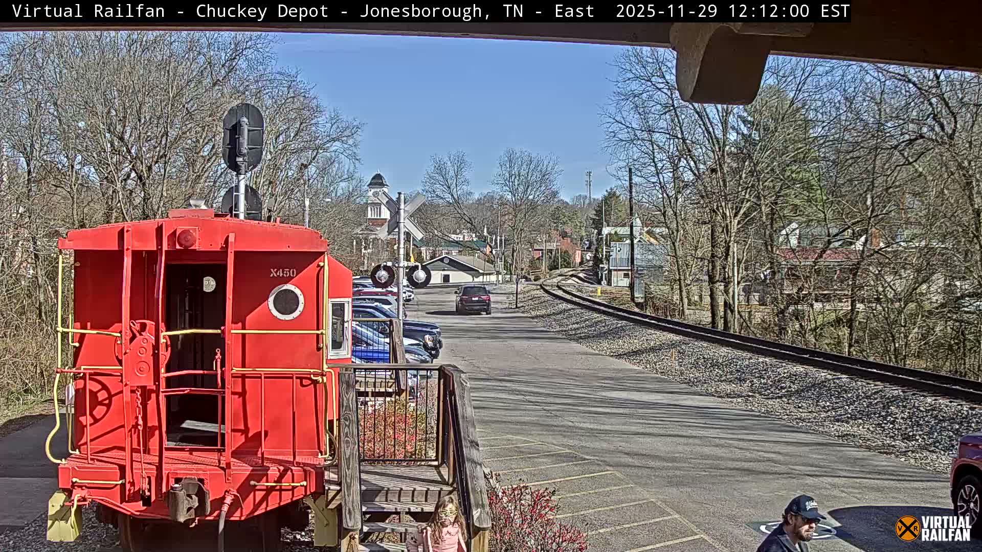 Jonesborough, Chuckey Railroad Depot Museum Railroad Crossing Live Cam - Jonesborough, Washington Tennessee, USA