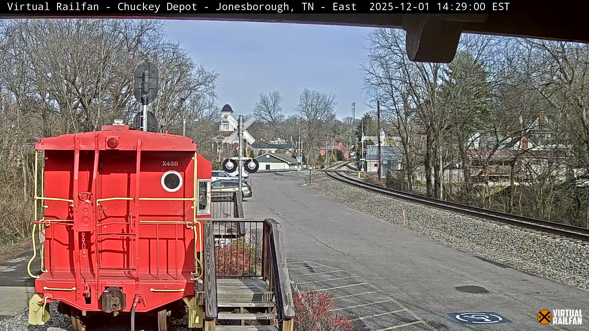 Jonesborough, Chuckey Railroad Depot Museum Railroad Crossing Live Cam - Jonesborough, Washington Tennessee, USA