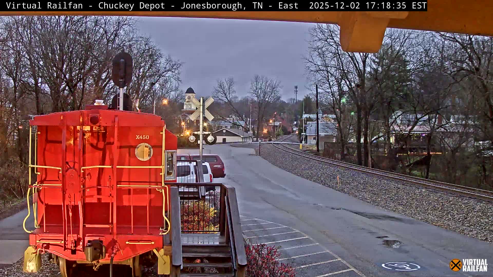 Jonesborough, Chuckey Railroad Depot Museum Railroad Crossing Live Cam - Jonesborough, Washington Tennessee, USA