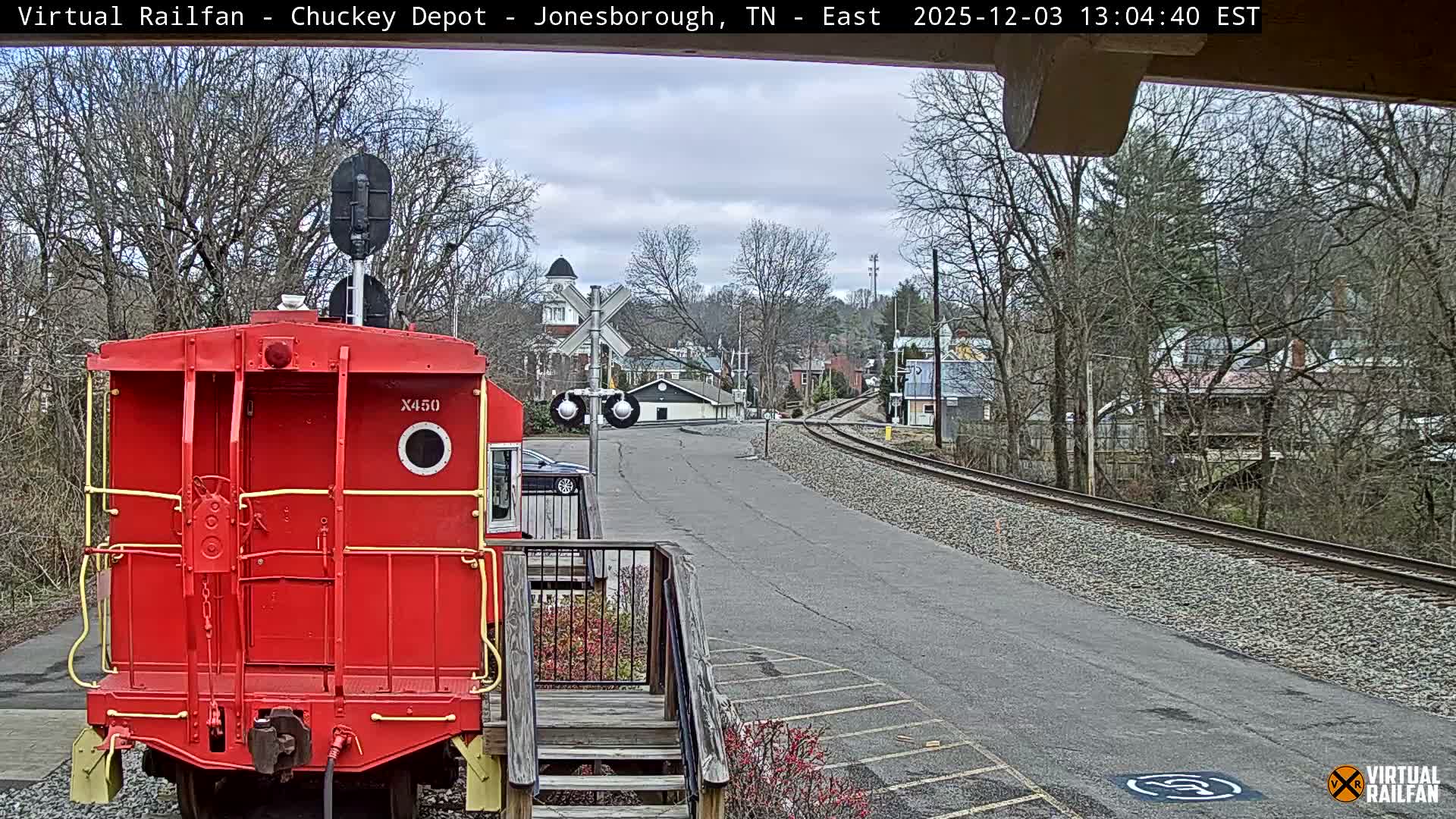 Jonesborough, Chuckey Railroad Depot Museum Railroad Crossing Live Cam - Jonesborough, Washington Tennessee, USA