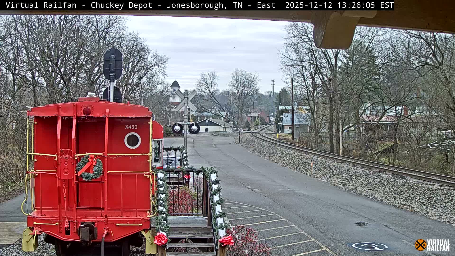 Jonesborough, Chuckey Railroad Depot Museum Railroad Crossing Live Cam - Jonesborough, Washington Tennessee, USA