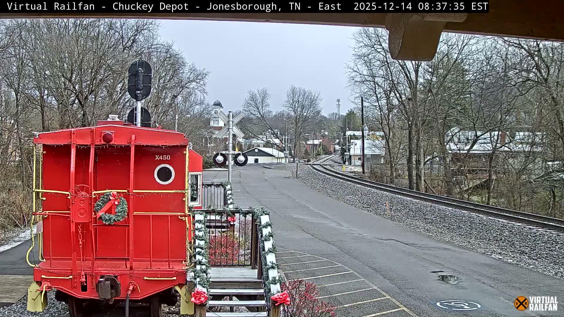 Jonesborough, Chuckey Railroad Depot Museum Railroad Crossing Live Cam - Jonesborough, Washington Tennessee, USA