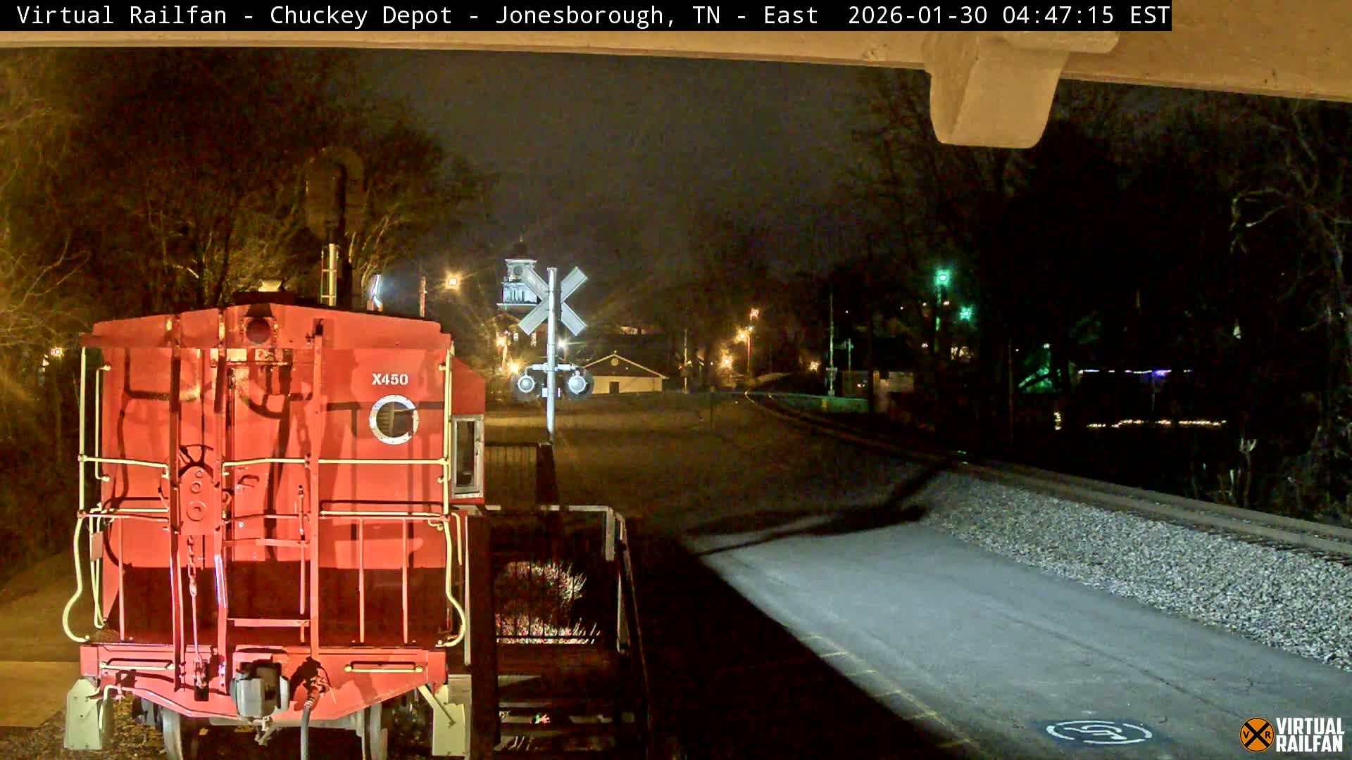 Jonesborough, Chuckey Railroad Depot Museum Railroad Crossing Live Cam - Jonesborough, Washington Tennessee, USA