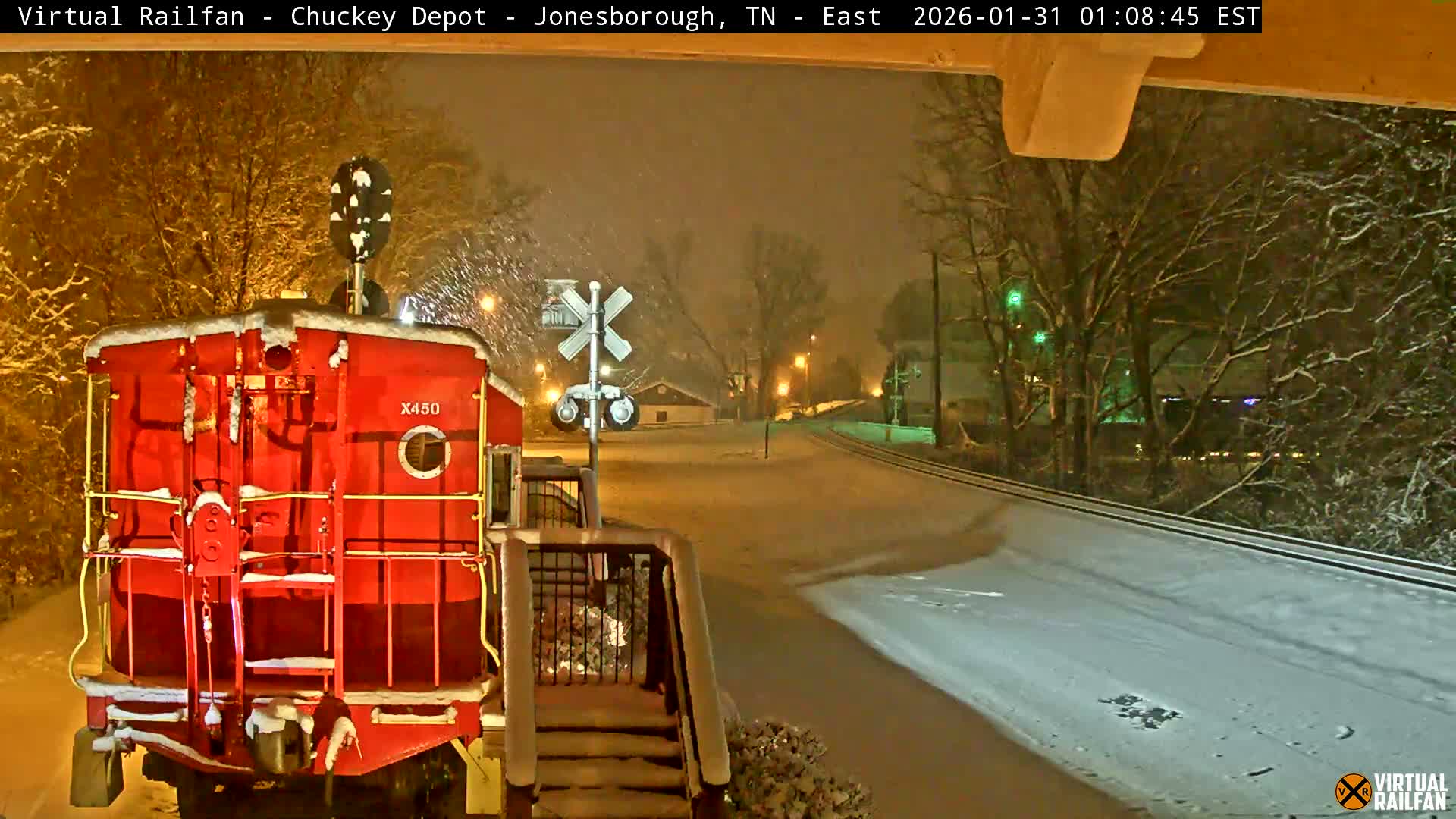 Jonesborough, Chuckey Railroad Depot Museum Railroad Crossing Live Cam - Jonesborough, Washington Tennessee, USA