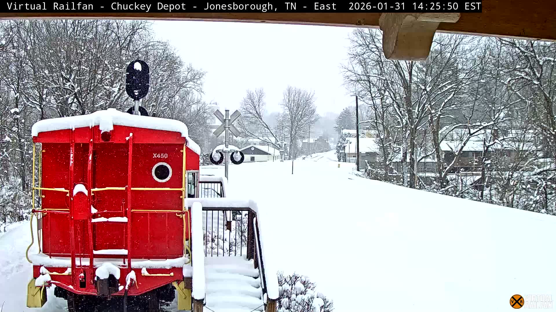 Jonesborough, Chuckey Railroad Depot Museum Railroad Crossing Live Cam - Jonesborough, Washington Tennessee, USA