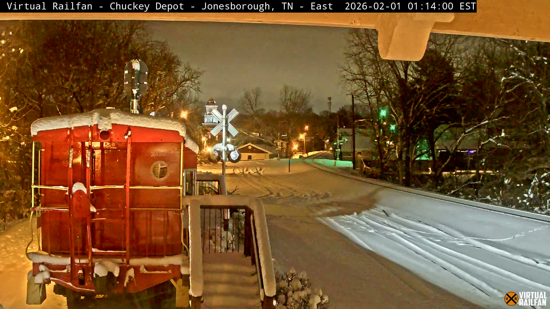 Jonesborough, Chuckey Railroad Depot Museum Railroad Crossing Live Cam - Jonesborough, Washington Tennessee, USA