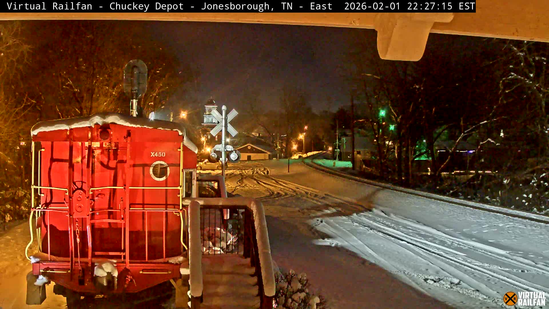 Jonesborough, Chuckey Railroad Depot Museum Railroad Crossing Live Cam - Jonesborough, Washington Tennessee, USA