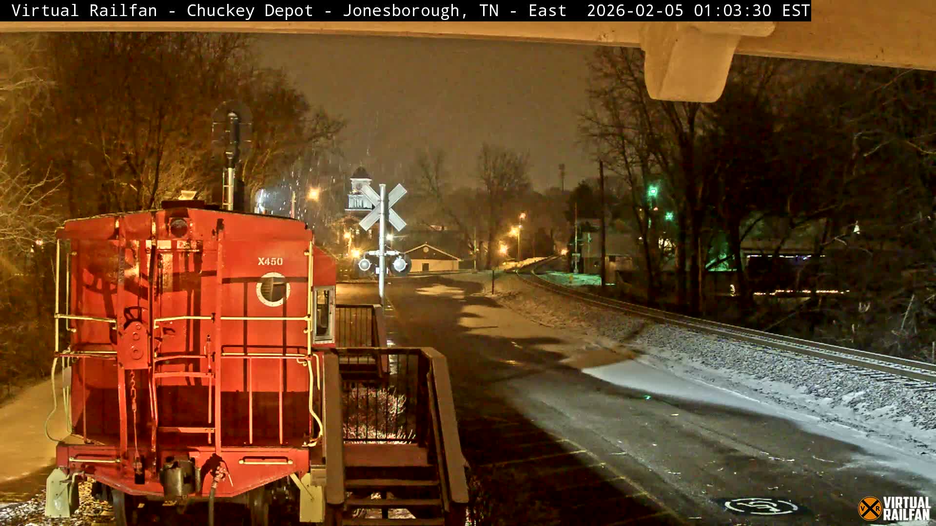 Jonesborough, Chuckey Railroad Depot Museum Railroad Crossing Live Cam - Jonesborough, Washington Tennessee, USA