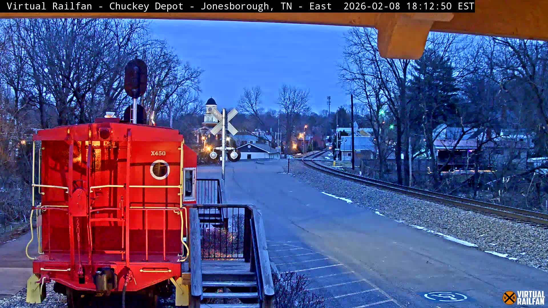 Jonesborough, Chuckey Railroad Depot Museum Railroad Crossing Live Cam - Jonesborough, Washington Tennessee, USA