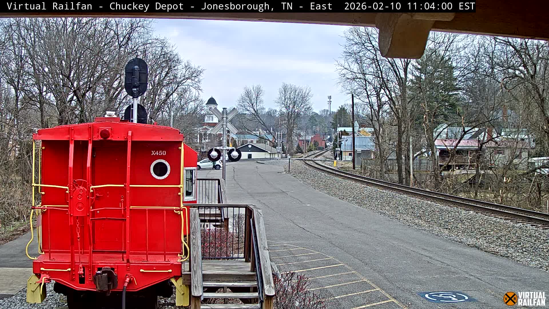 Jonesborough, Chuckey Railroad Depot Museum Railroad Crossing Live Cam - Jonesborough, Washington Tennessee, USA