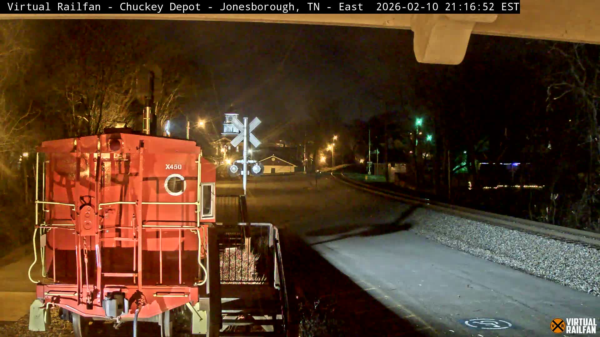Jonesborough, Chuckey Railroad Depot Museum Railroad Crossing Live Cam - Jonesborough, Washington Tennessee, USA