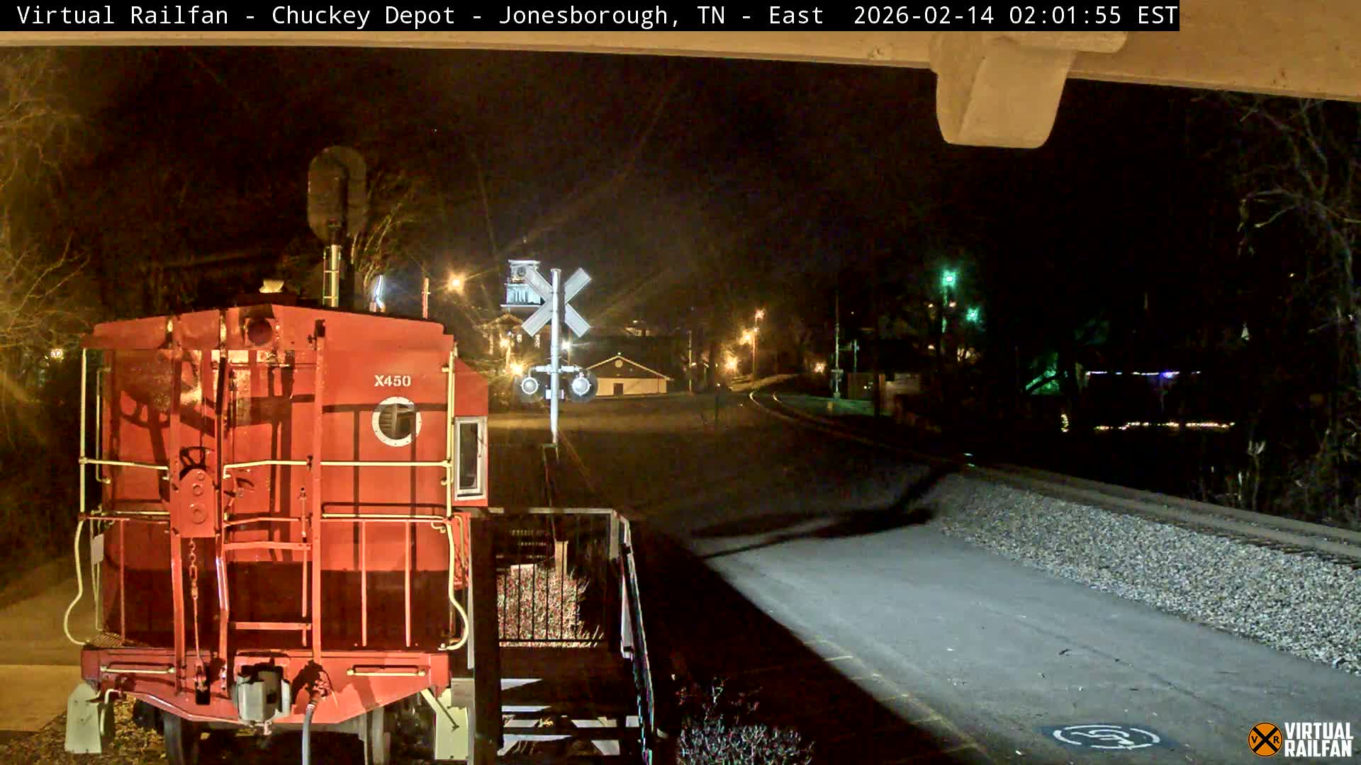 Jonesborough, Chuckey Railroad Depot Museum Railroad Crossing Live Cam - Jonesborough, Washington Tennessee, USA