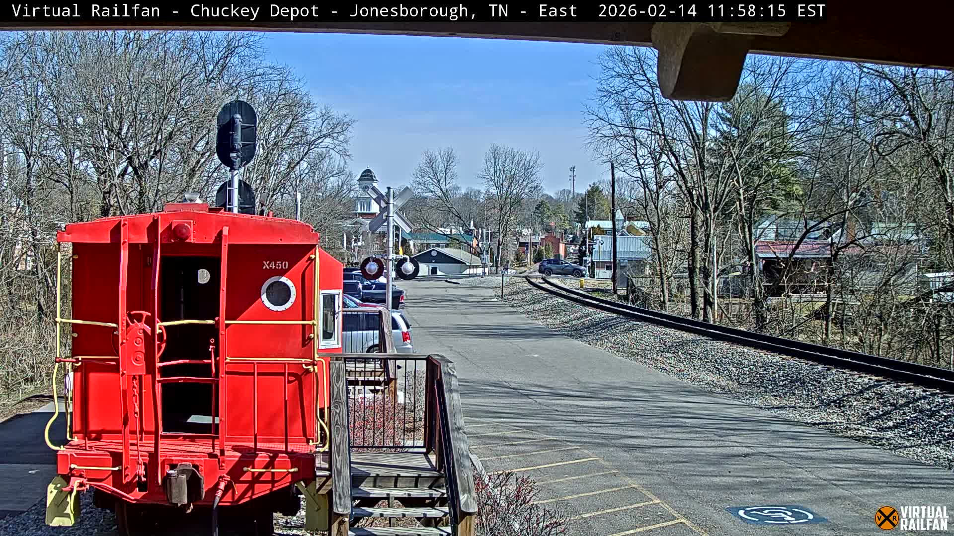 Jonesborough, Chuckey Railroad Depot Museum Railroad Crossing Live Cam - Jonesborough, Washington Tennessee, USA