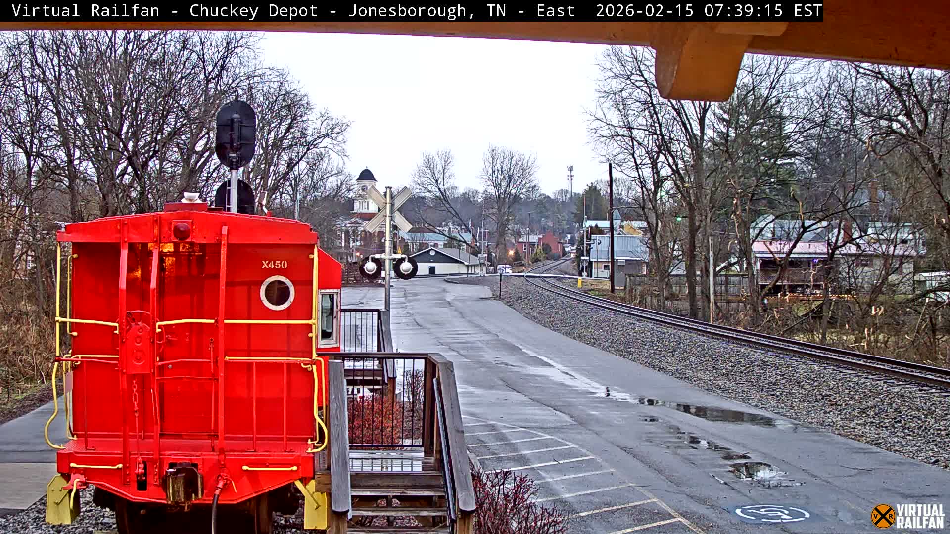 Jonesborough, Chuckey Railroad Depot Museum Railroad Crossing Live Cam - Jonesborough, Washington Tennessee, USA