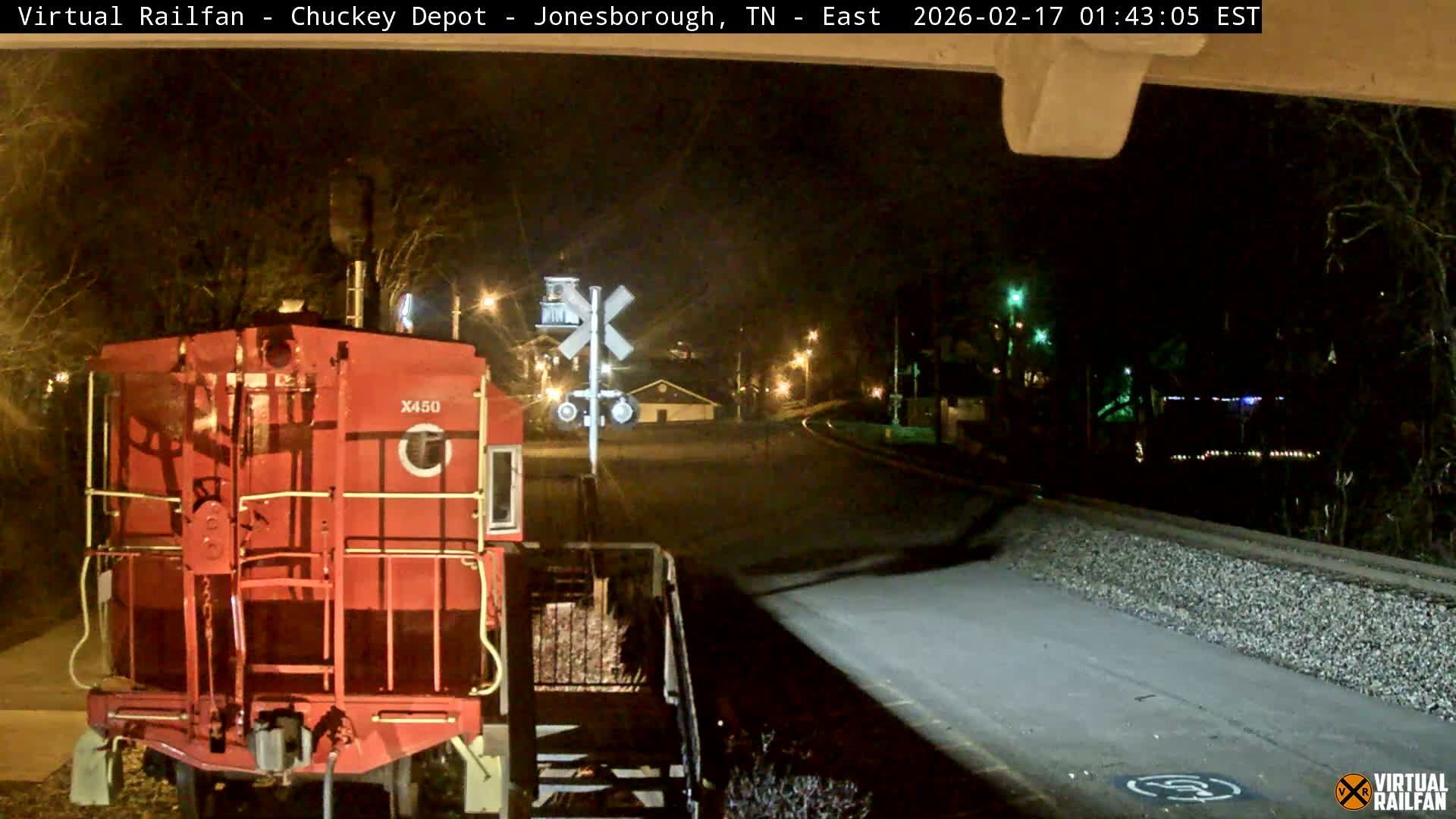 Jonesborough, Chuckey Railroad Depot Museum Railroad Crossing Live Cam - Jonesborough, Washington Tennessee, USA